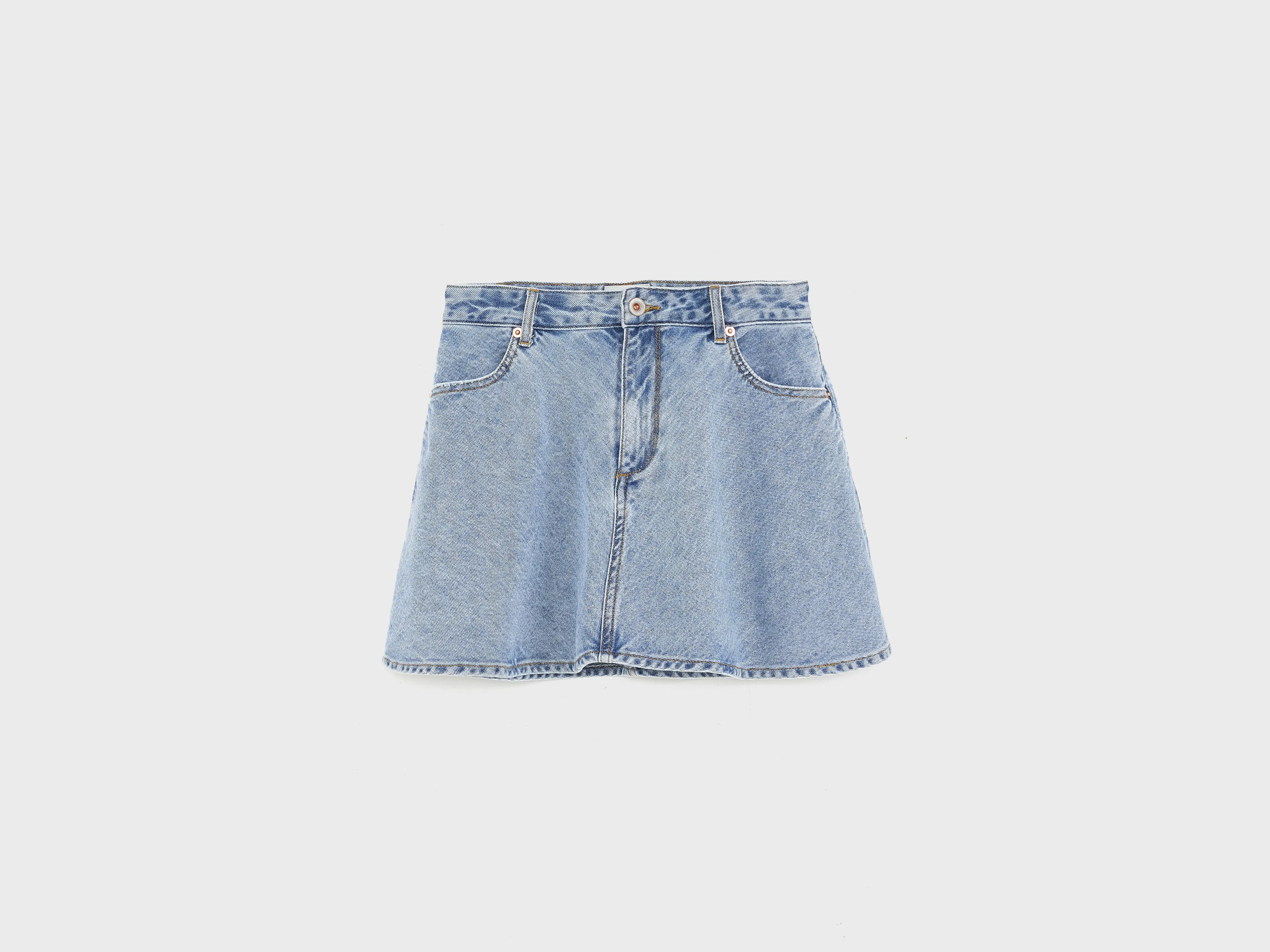 Pecan mini denim skirt (261 / G / MD BLUE BLEACH)