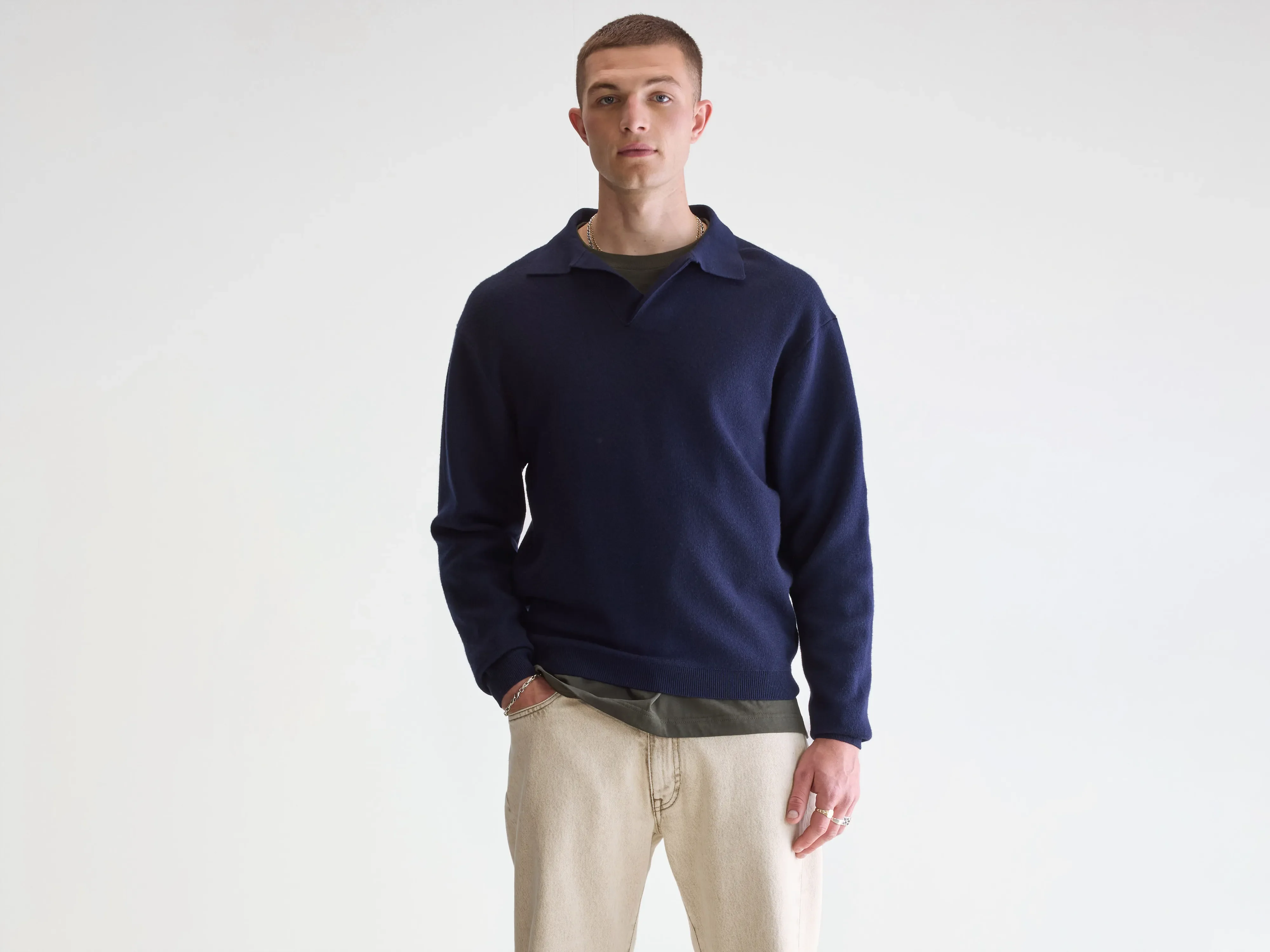 Diloux polo sweater (252 / M / NAVY)