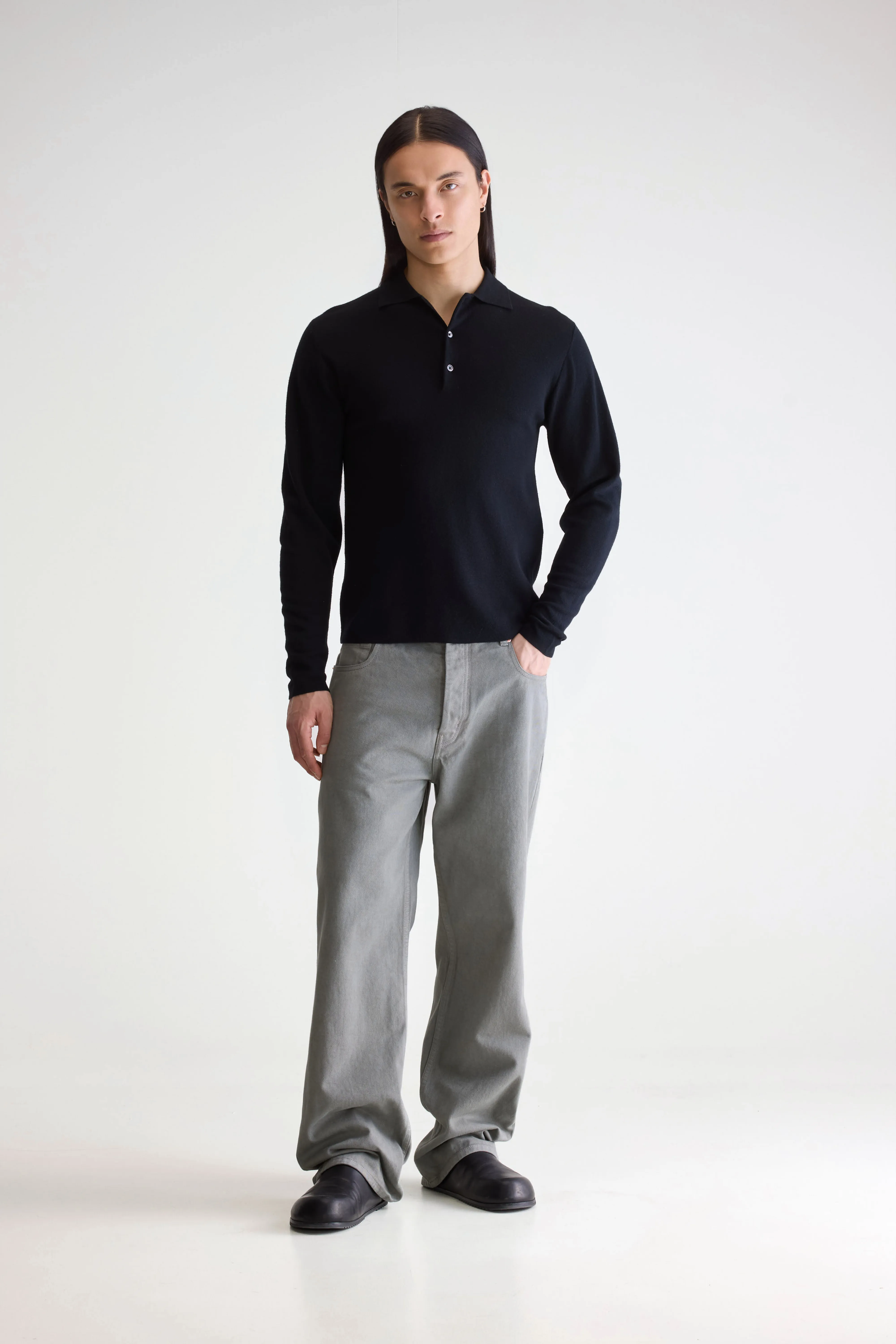 Dynay slim polo sweater (252 / M / BLACK) - Image 3