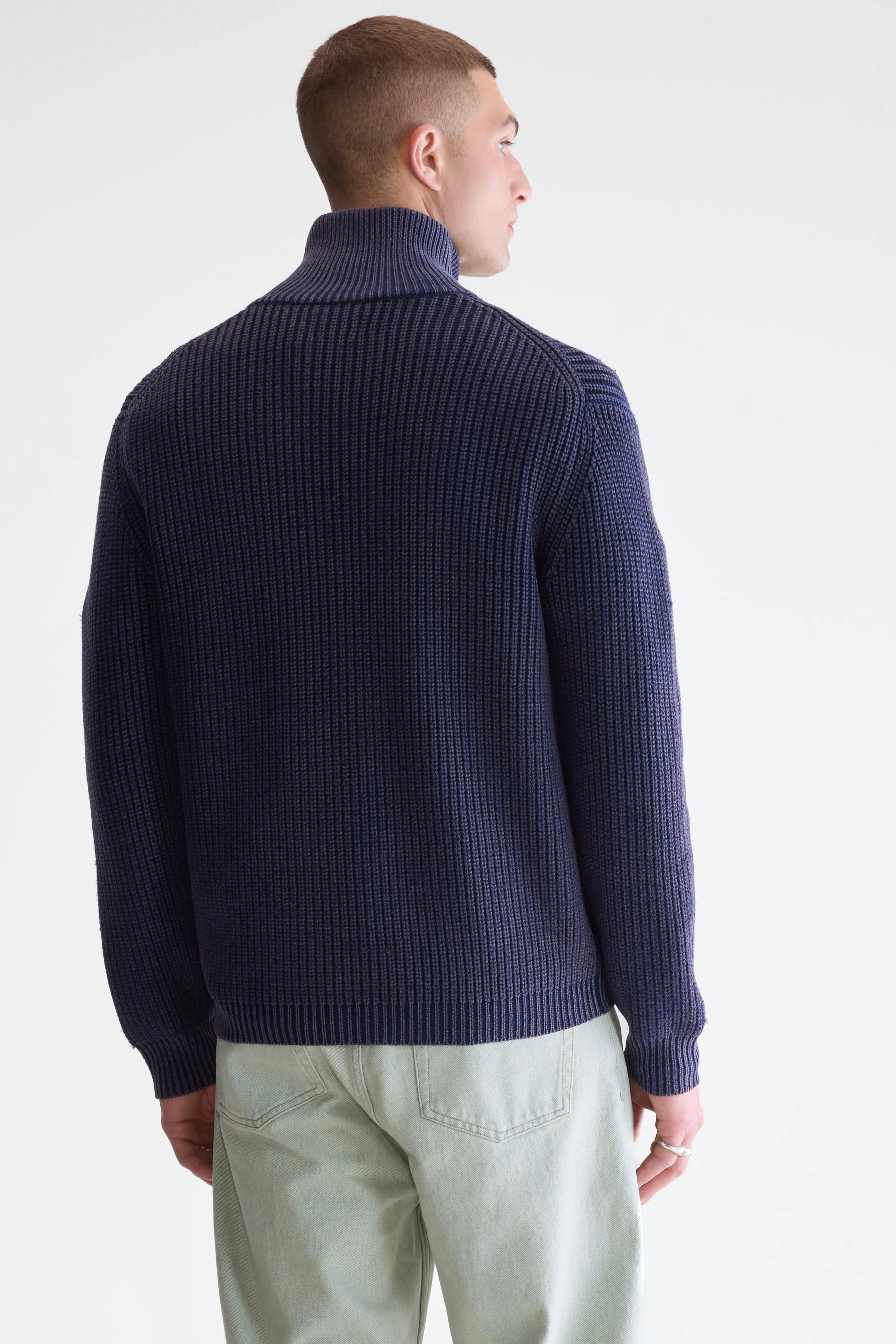 Guip zipped cardigan (252 / M / NAVY) - Image 4