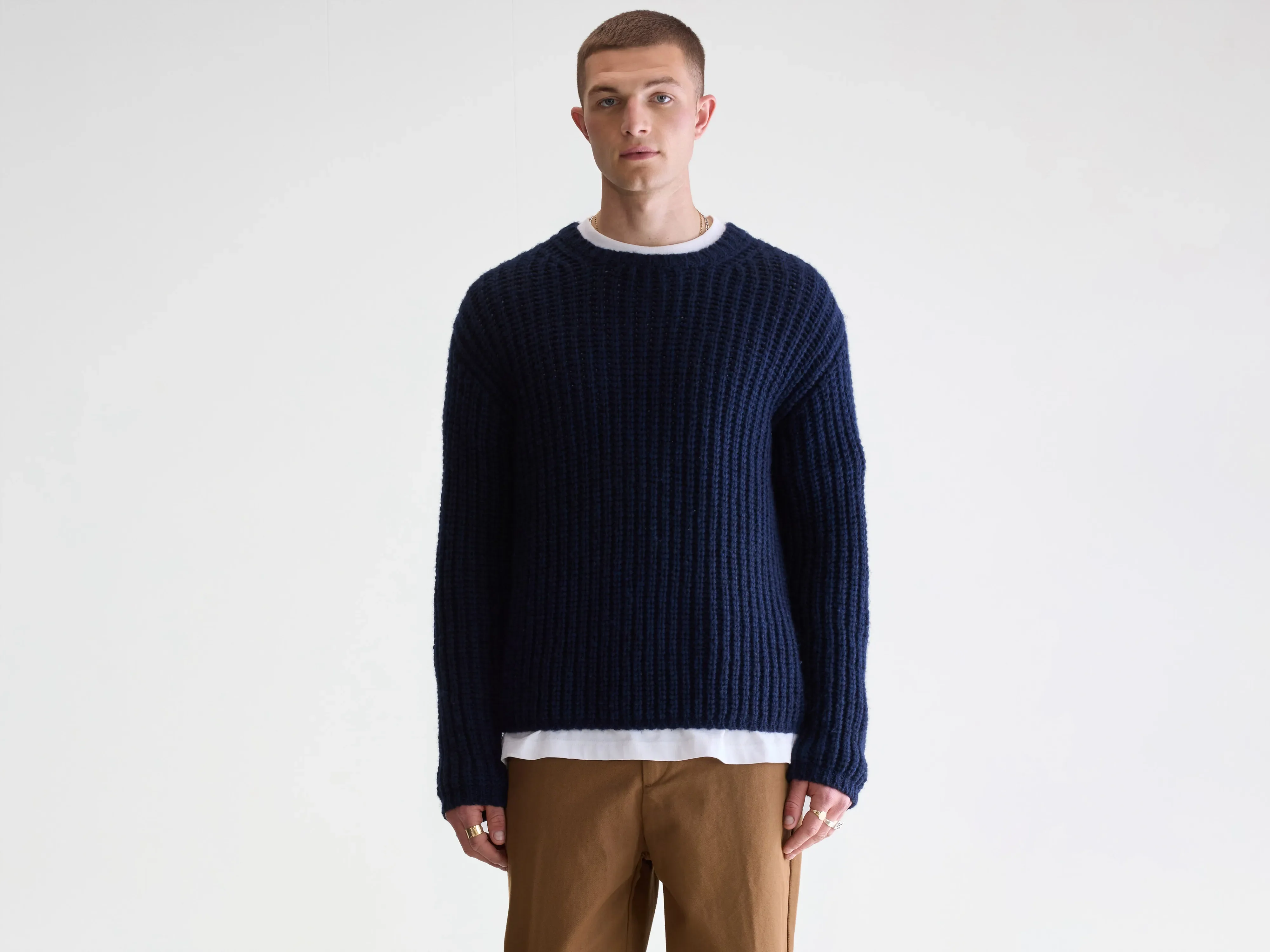 Nelio classic crewneck sweater (252 / M / REGAL BLUE)
