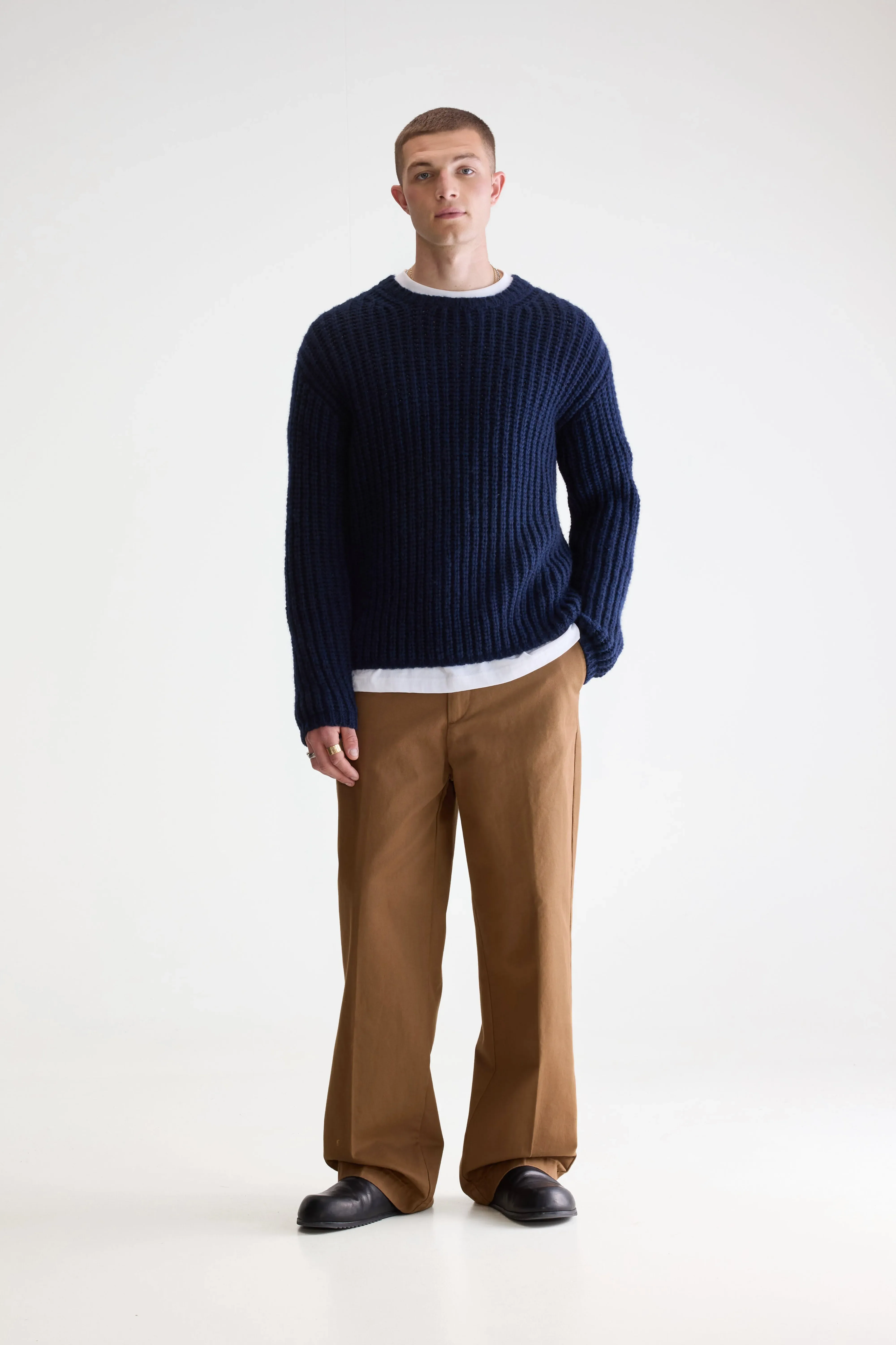 Nelio classic crewneck sweater (252 / M / REGAL BLUE) - Image 3