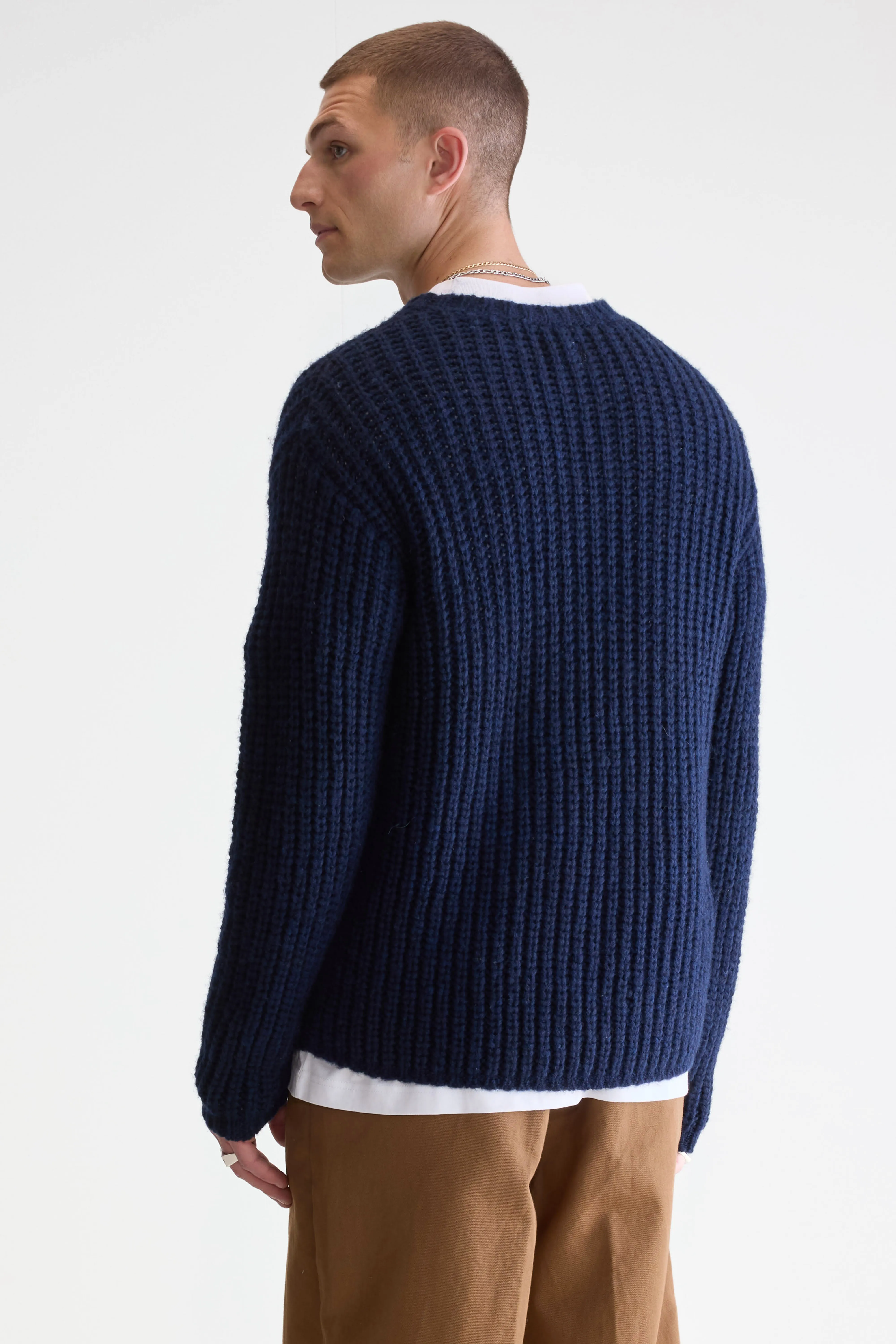 Nelio classic crewneck sweater (252 / M / REGAL BLUE) - Image 4