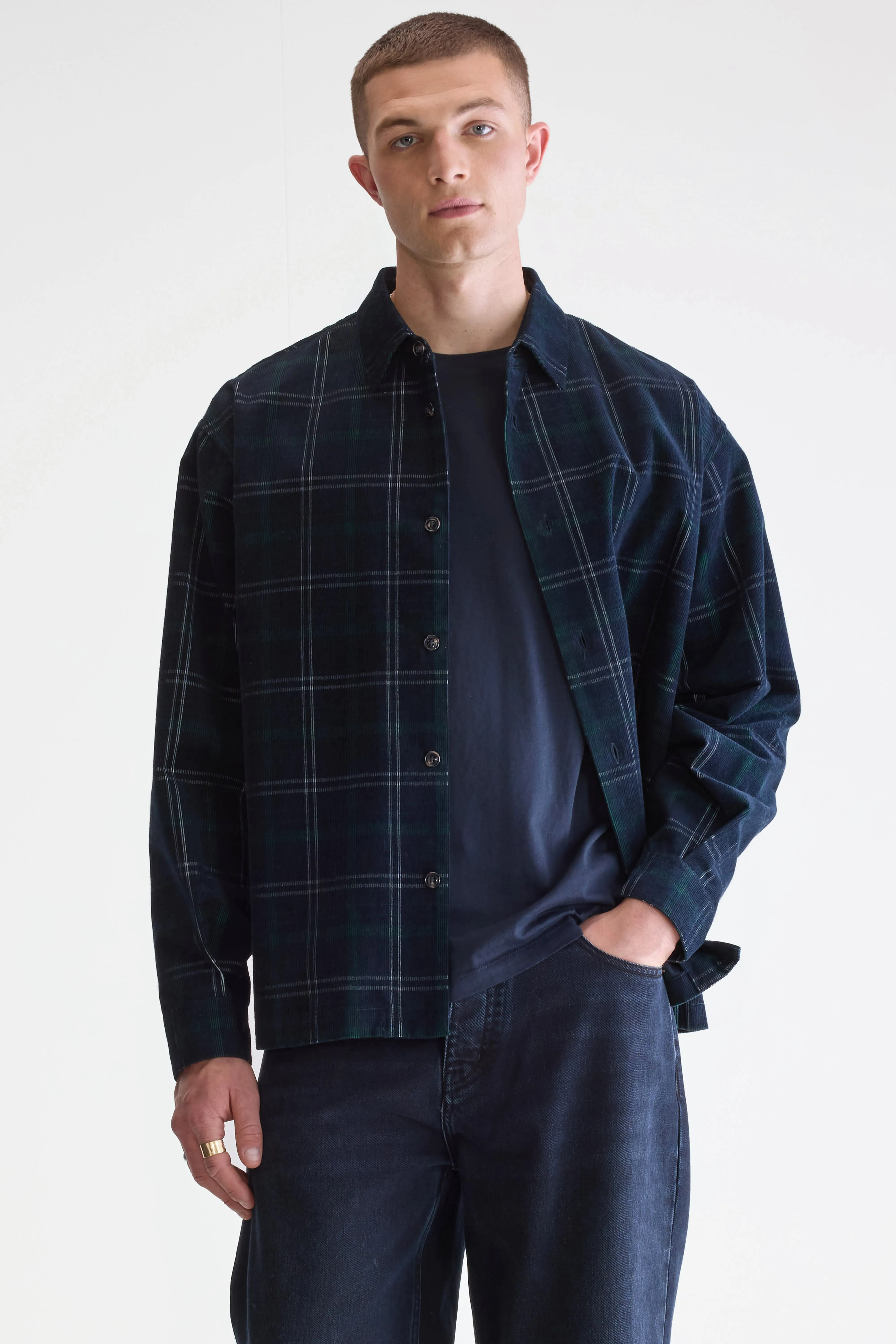 Flap corduroy overshirt (252 / M / CHECK A) - Image 2