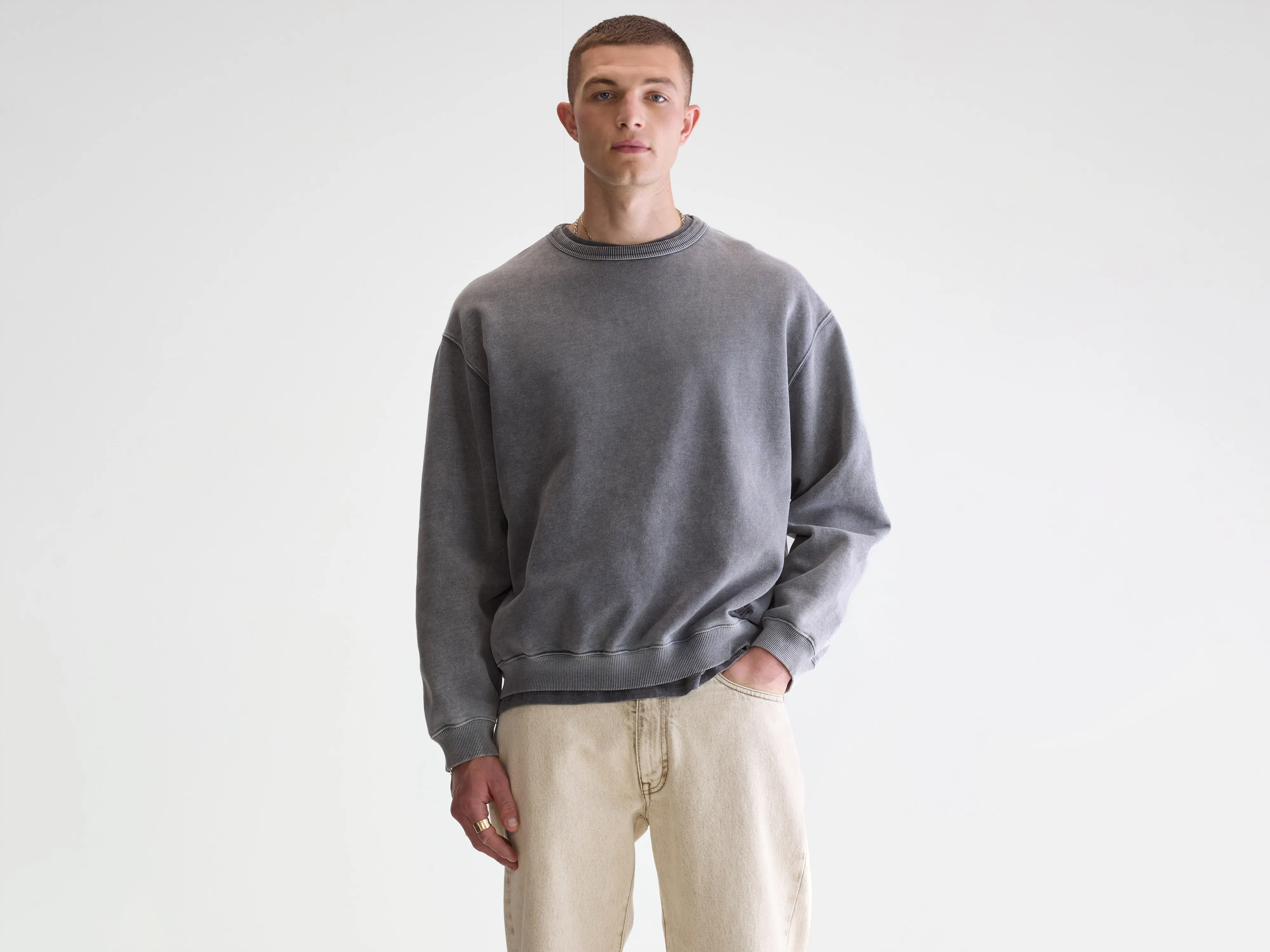 Fabien crewneck sweatshirt (252 / M / BLACK BLUE)