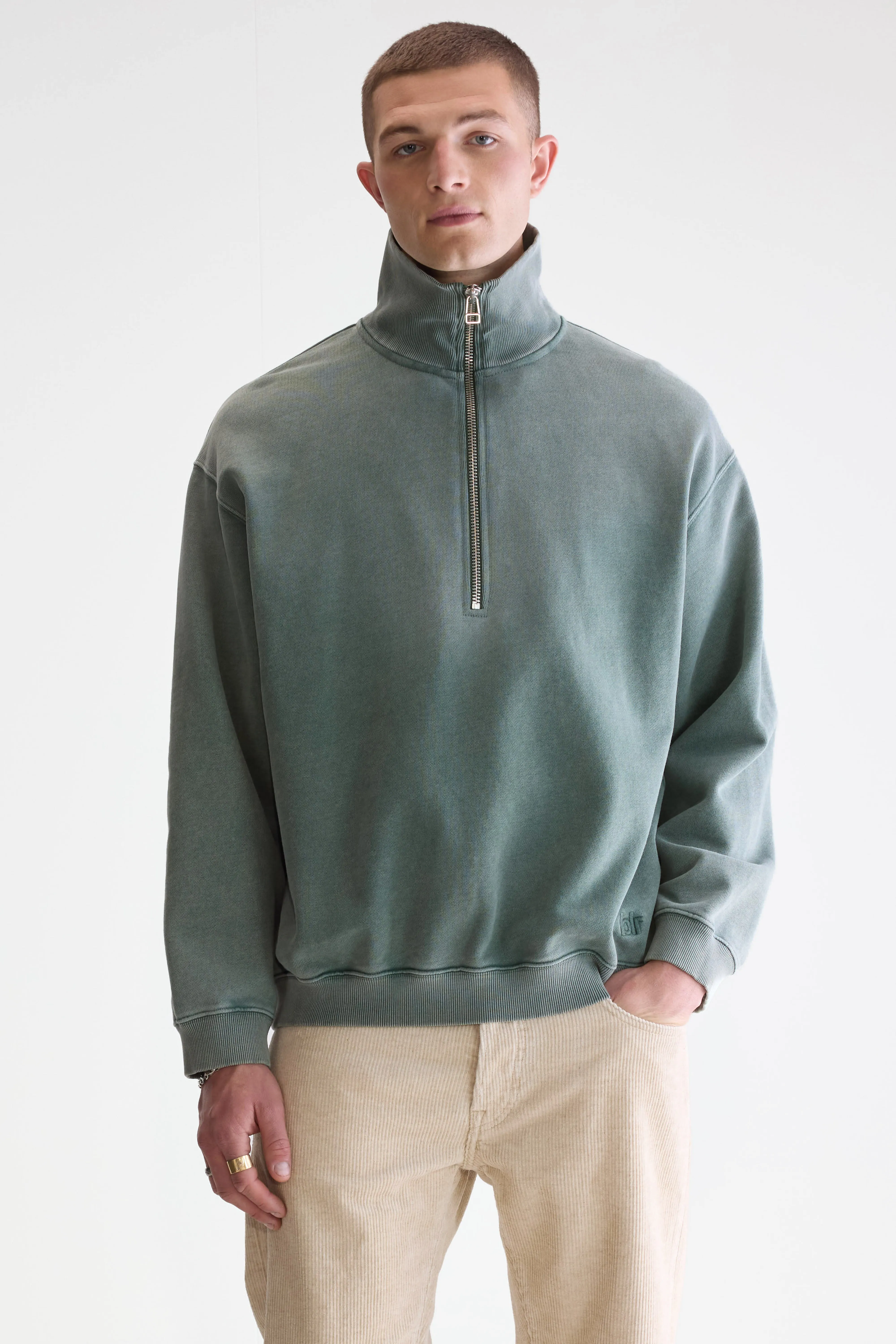 Fabro half-zip sweatshirt (252 / M / BOTTLE) - Image 2