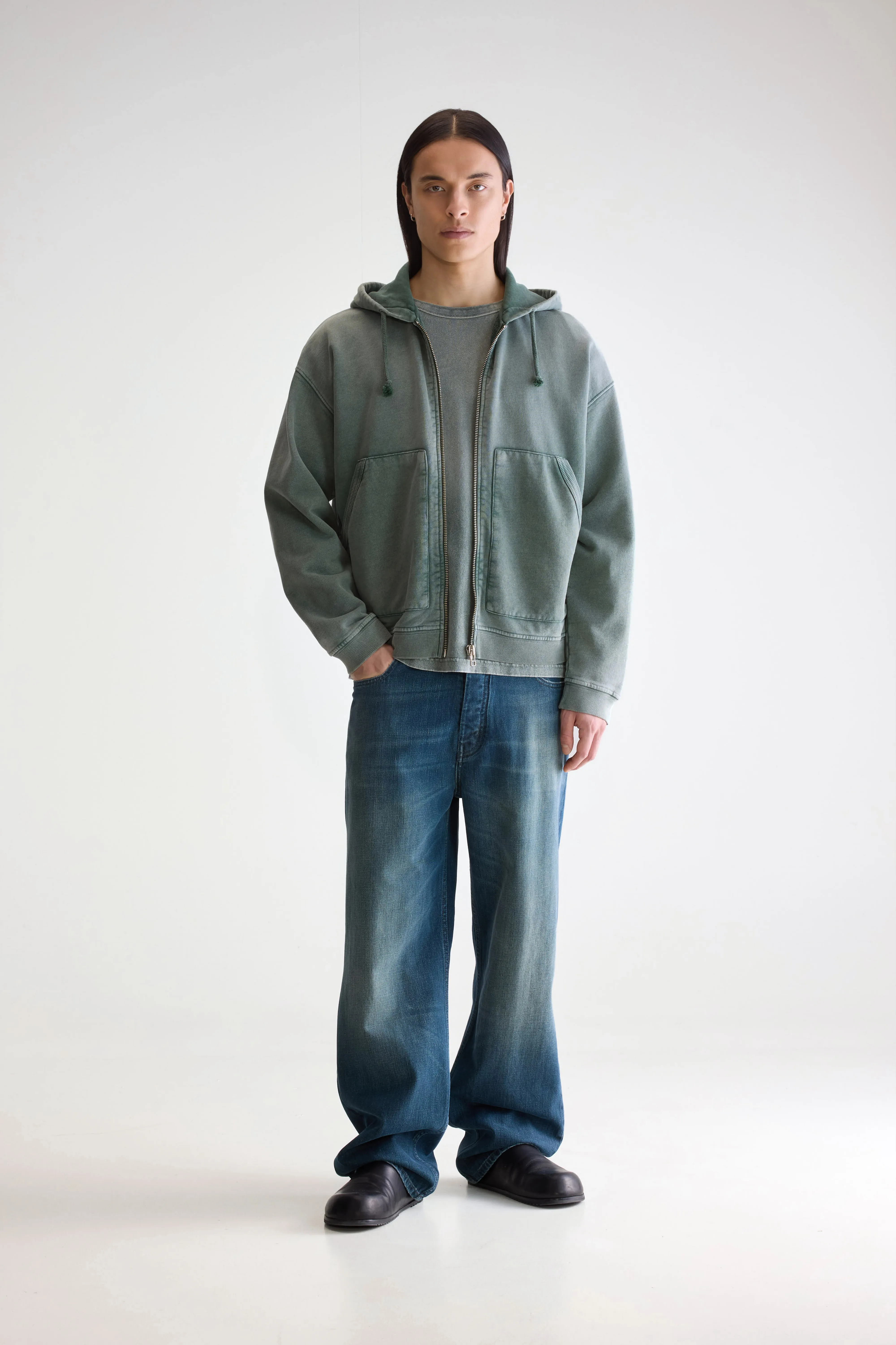 Falkon zip-up hoodie (252 / M / BOTTLE) - Image 2