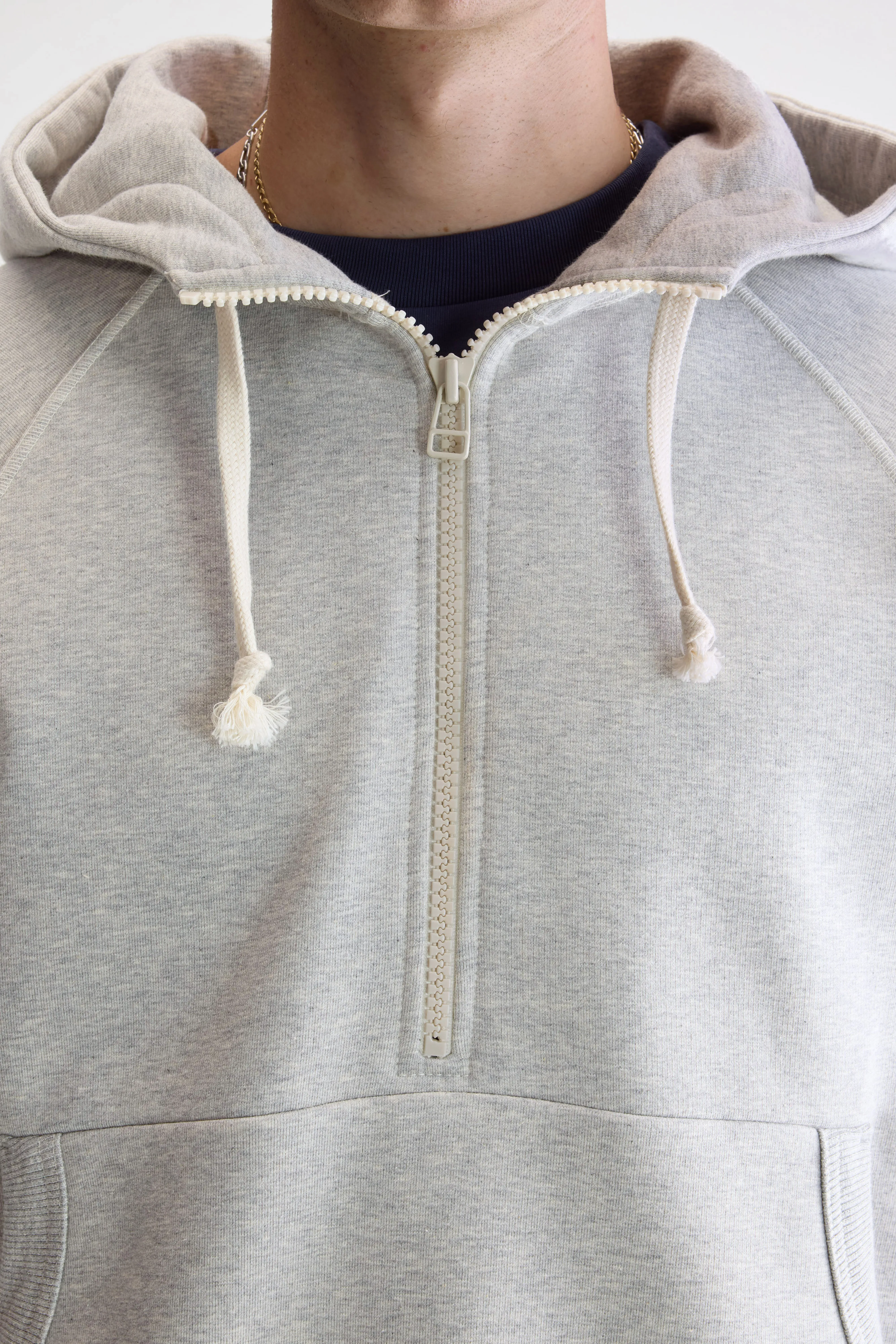 Find zipped-collar hoodie (252 / M / H. GREY) - Image 5