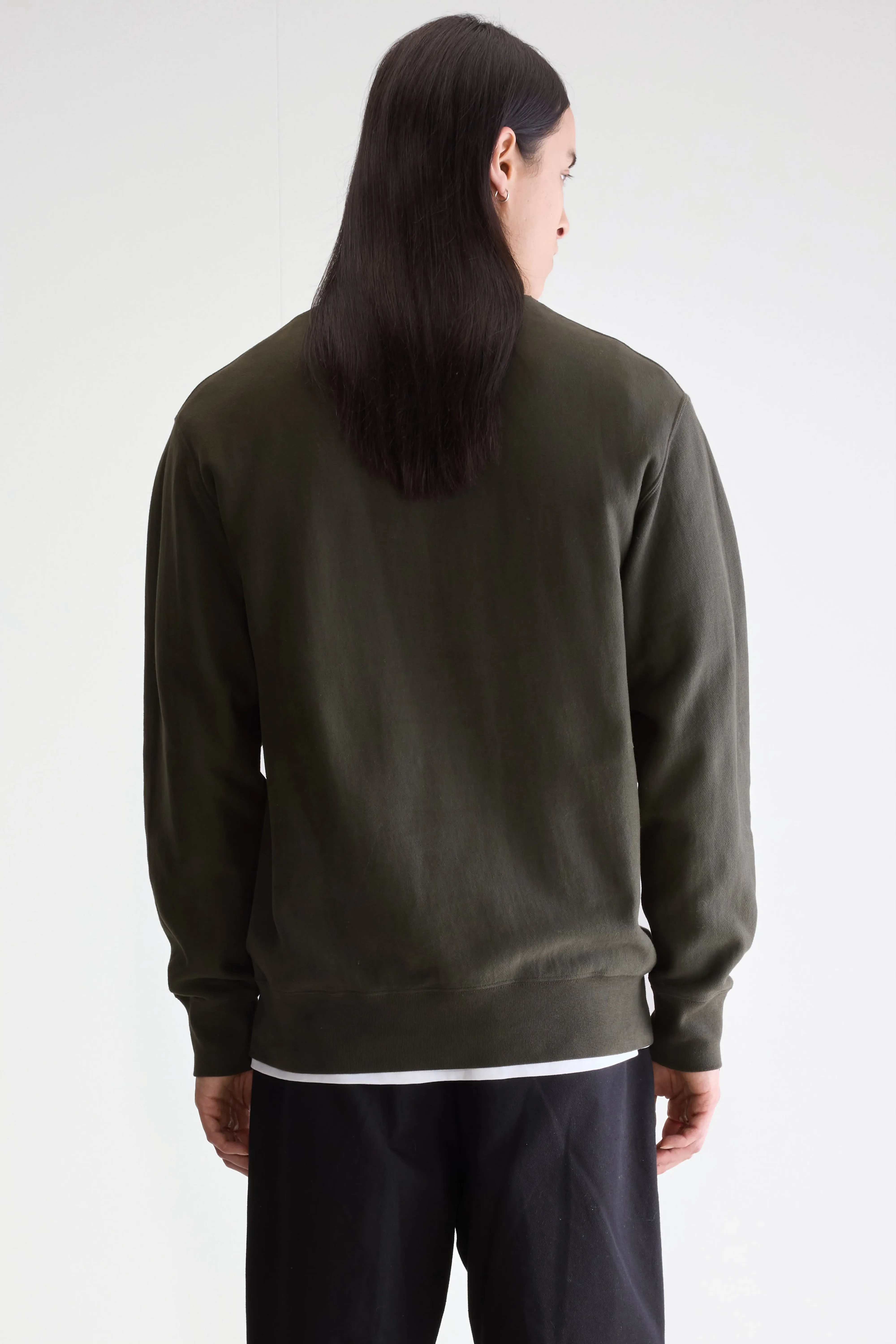 Flake crewneck sweatshirt (252 / M / DARK OLIVE) - Image 4