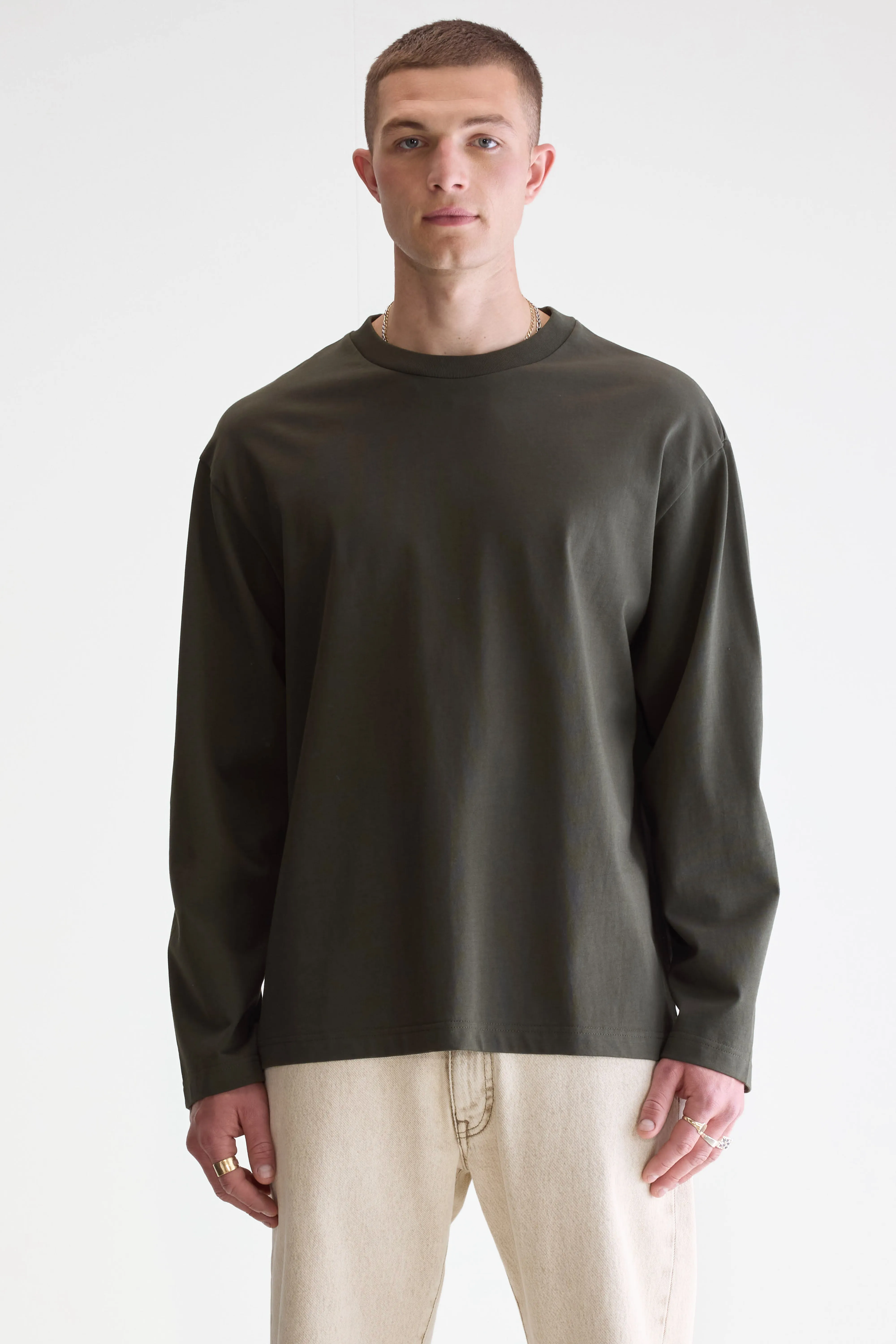 Vlugi long-sleeve t-shirt (252 / M / DARK OLIVE) - Image 2