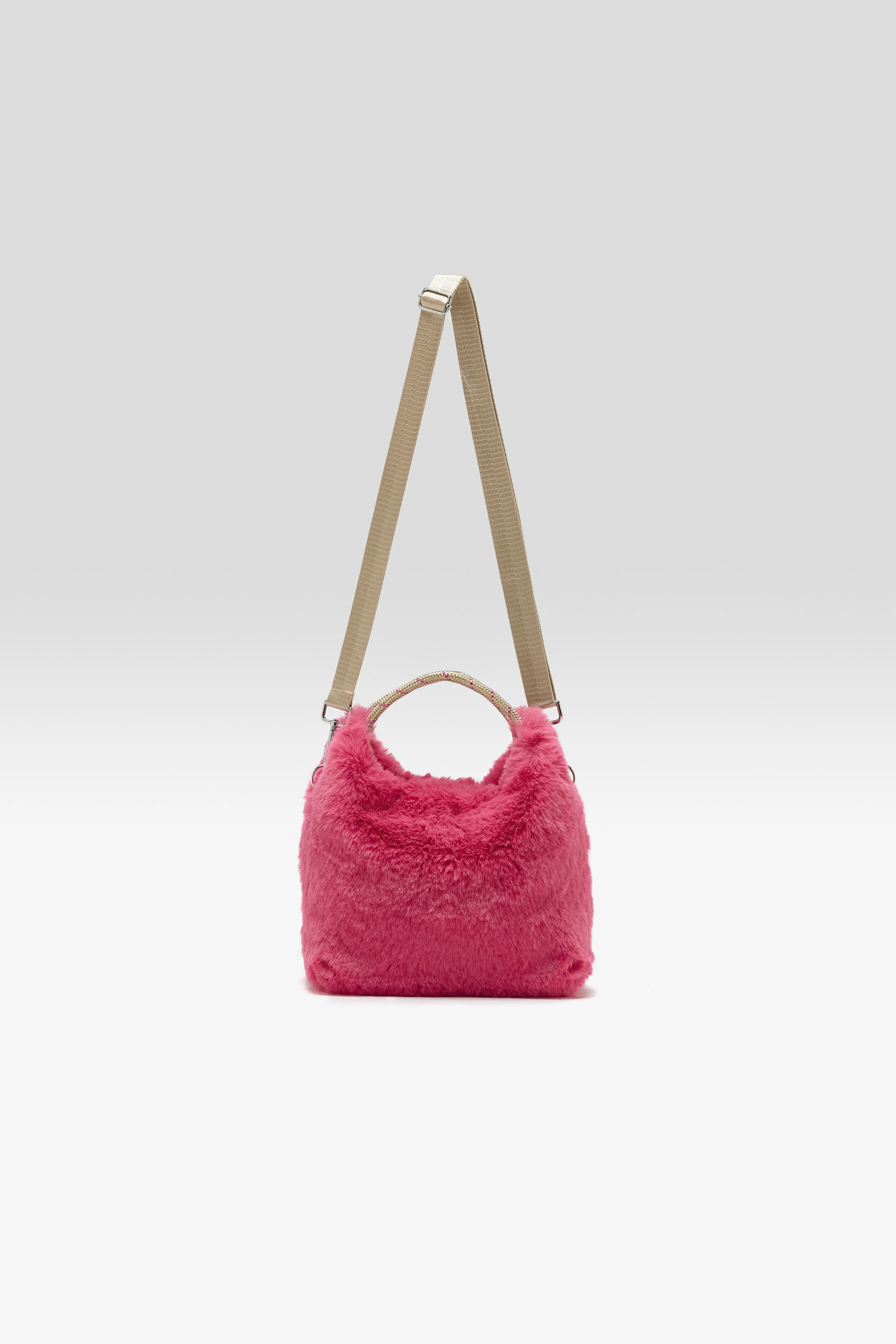 Helcro faux-fur shoulder bag (261 / W / GERANIUM) - Image 4