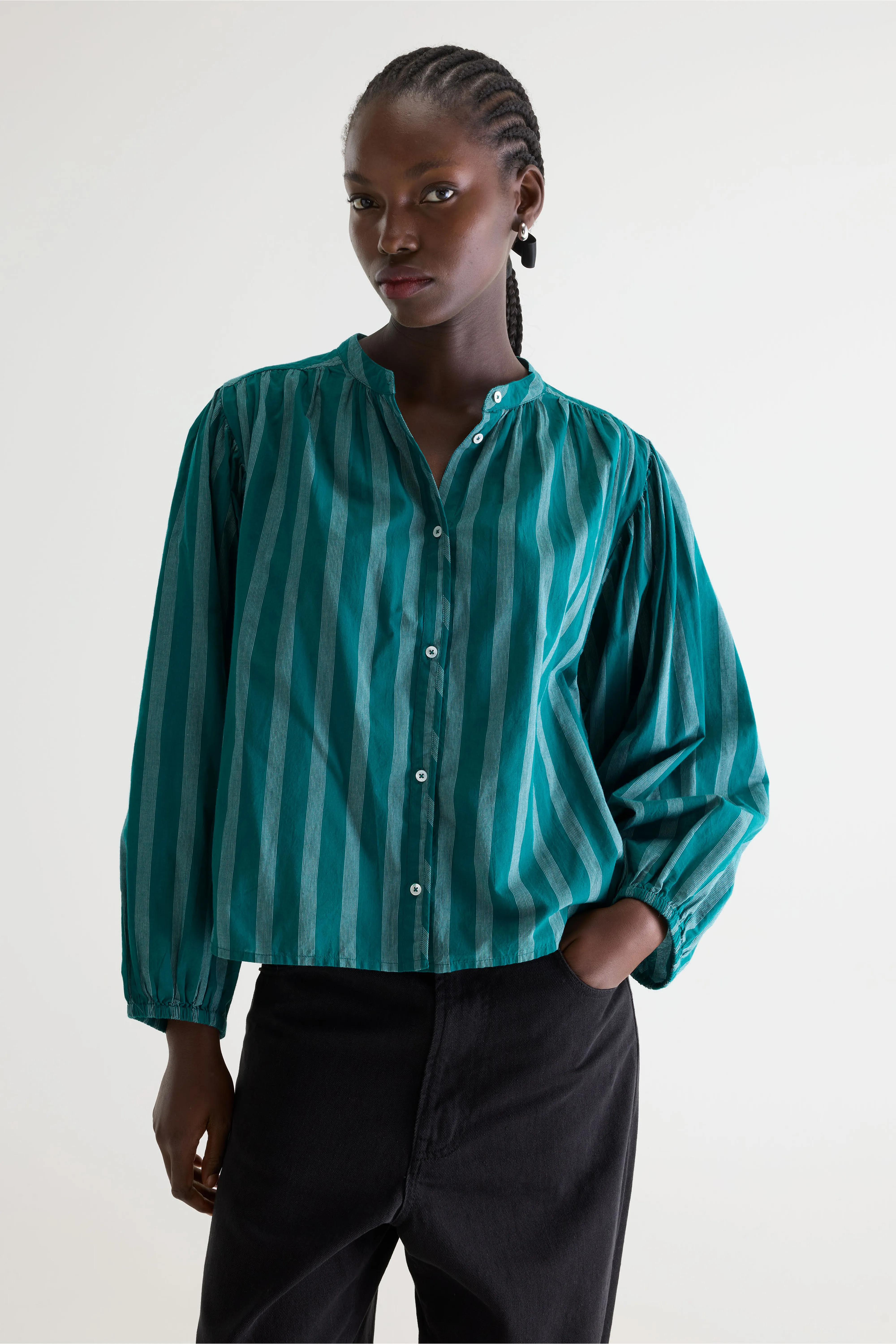 Cherry striped blouse (261 / W / STRIPE A) - Image 2