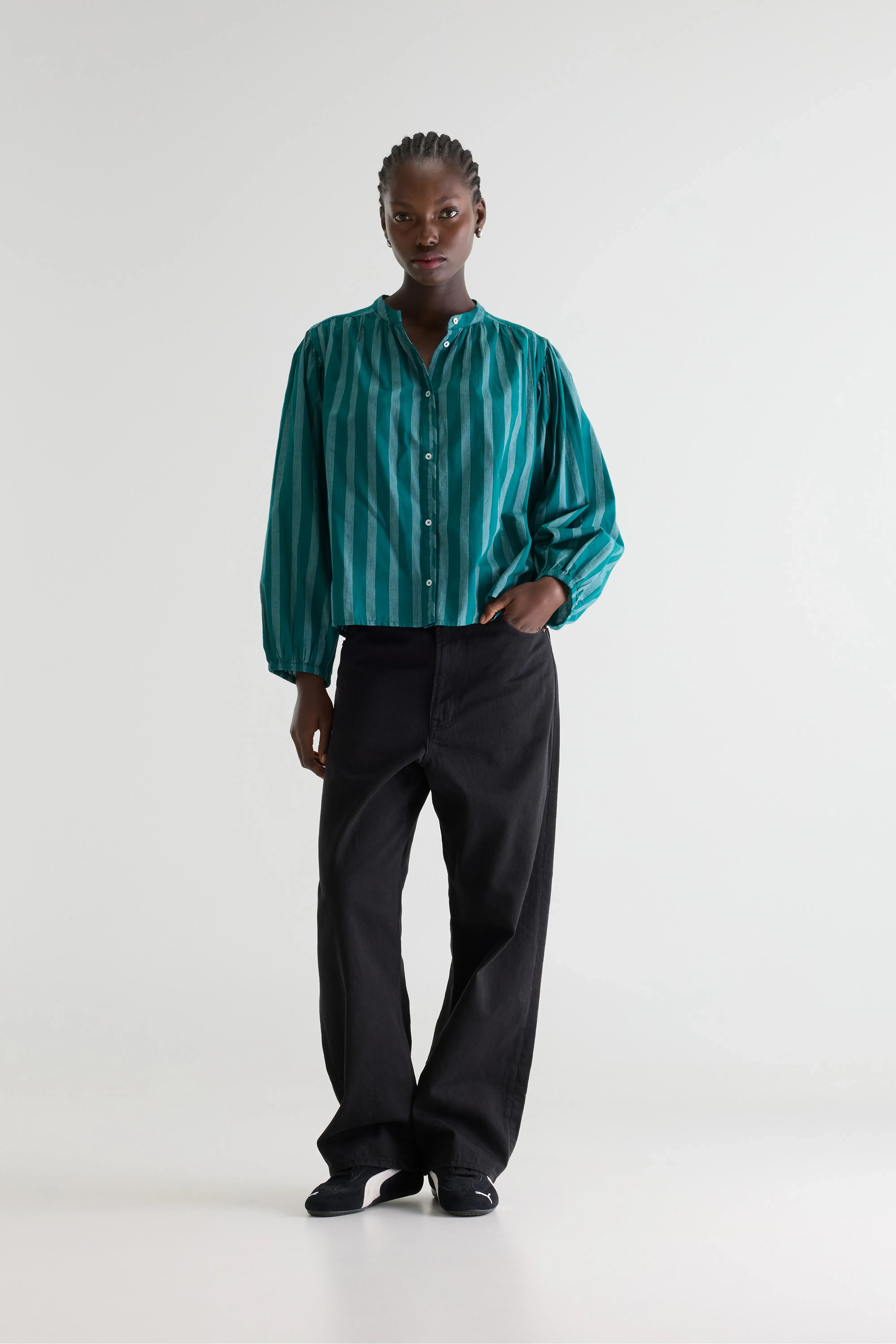 Cherry striped blouse (261 / W / STRIPE A) - Image 3