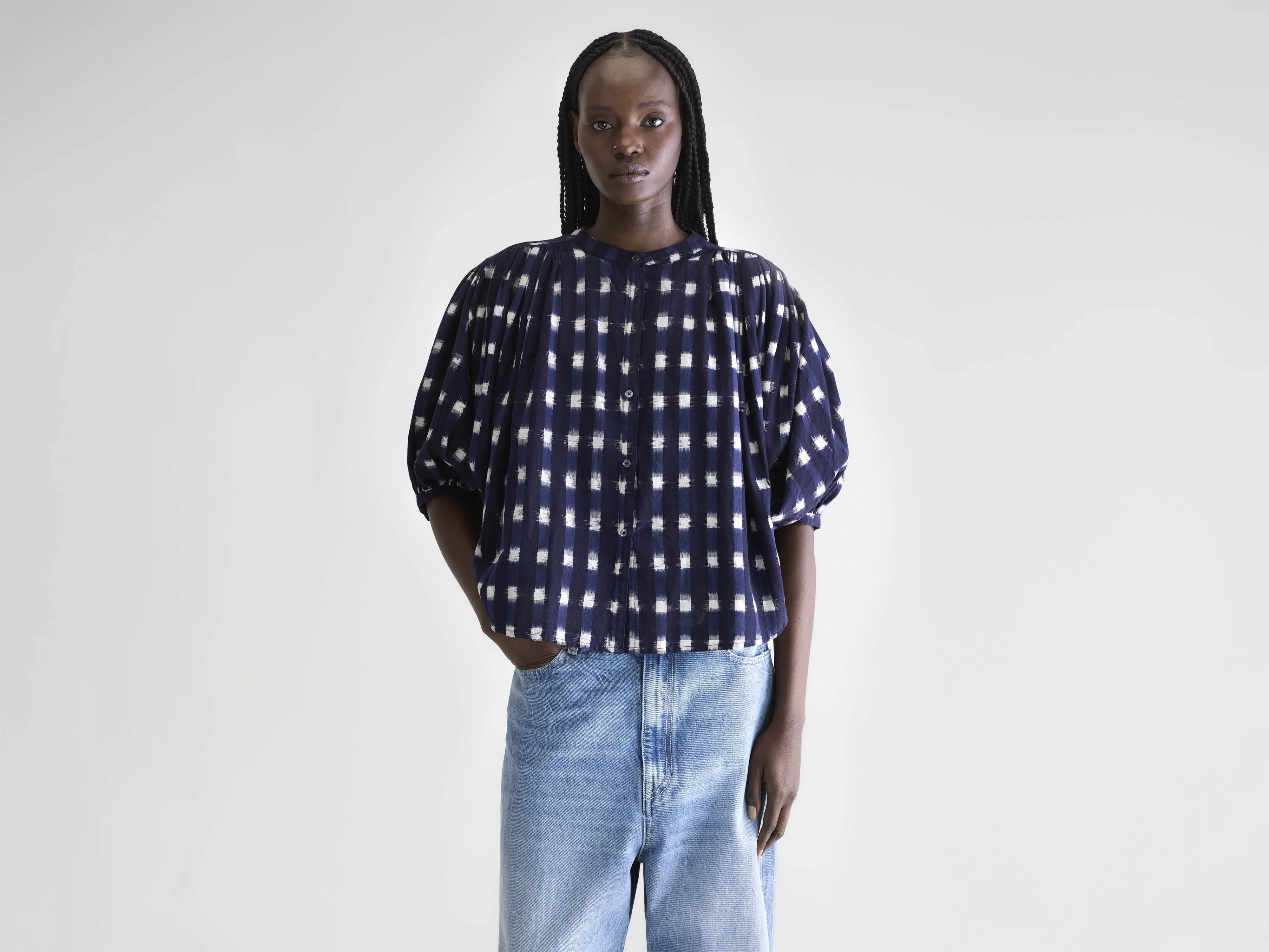 Ink cropped blouse (252 / W / COMBO A)