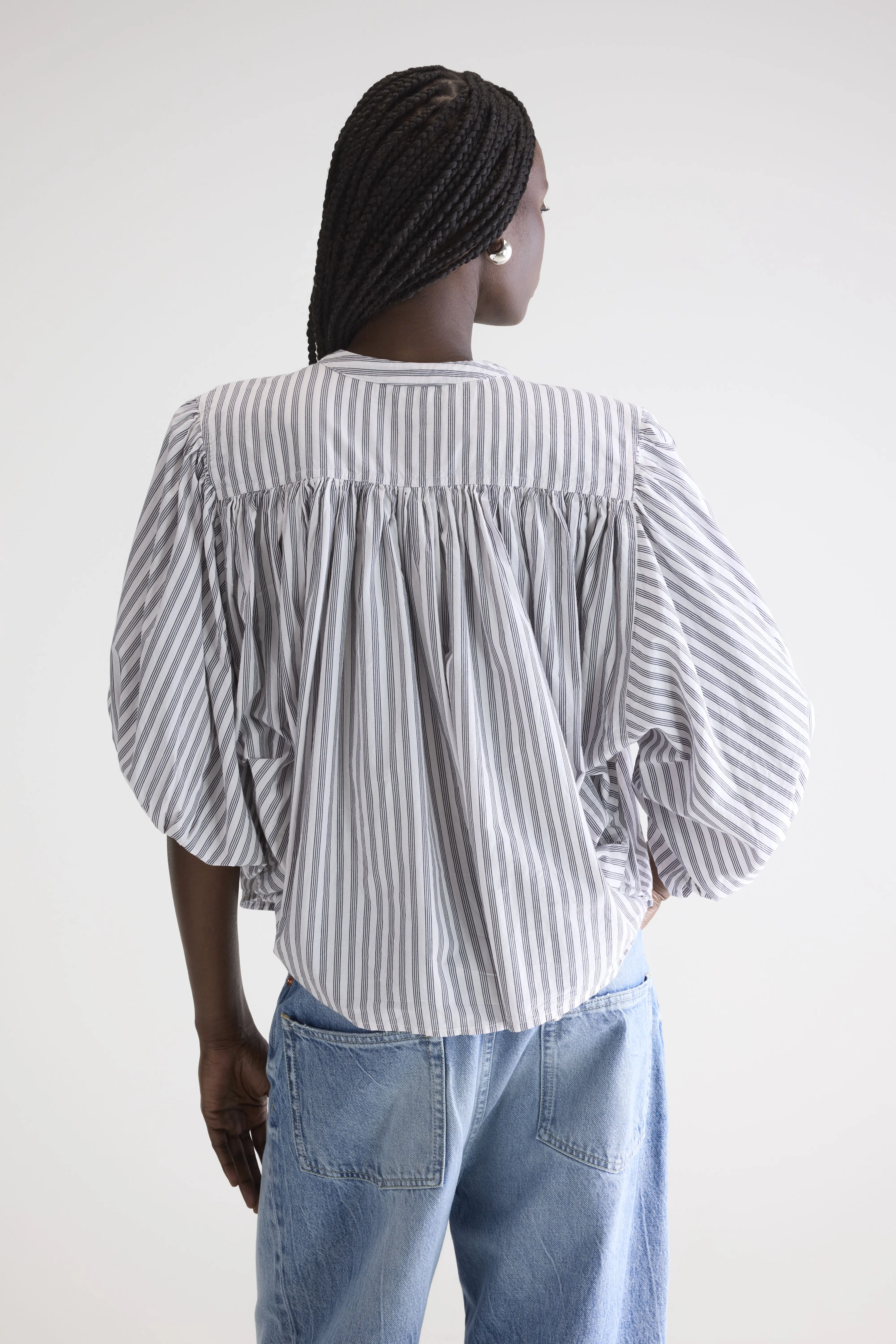 Ink cropped blouse (252 / W / STRIPE A) - Image 4