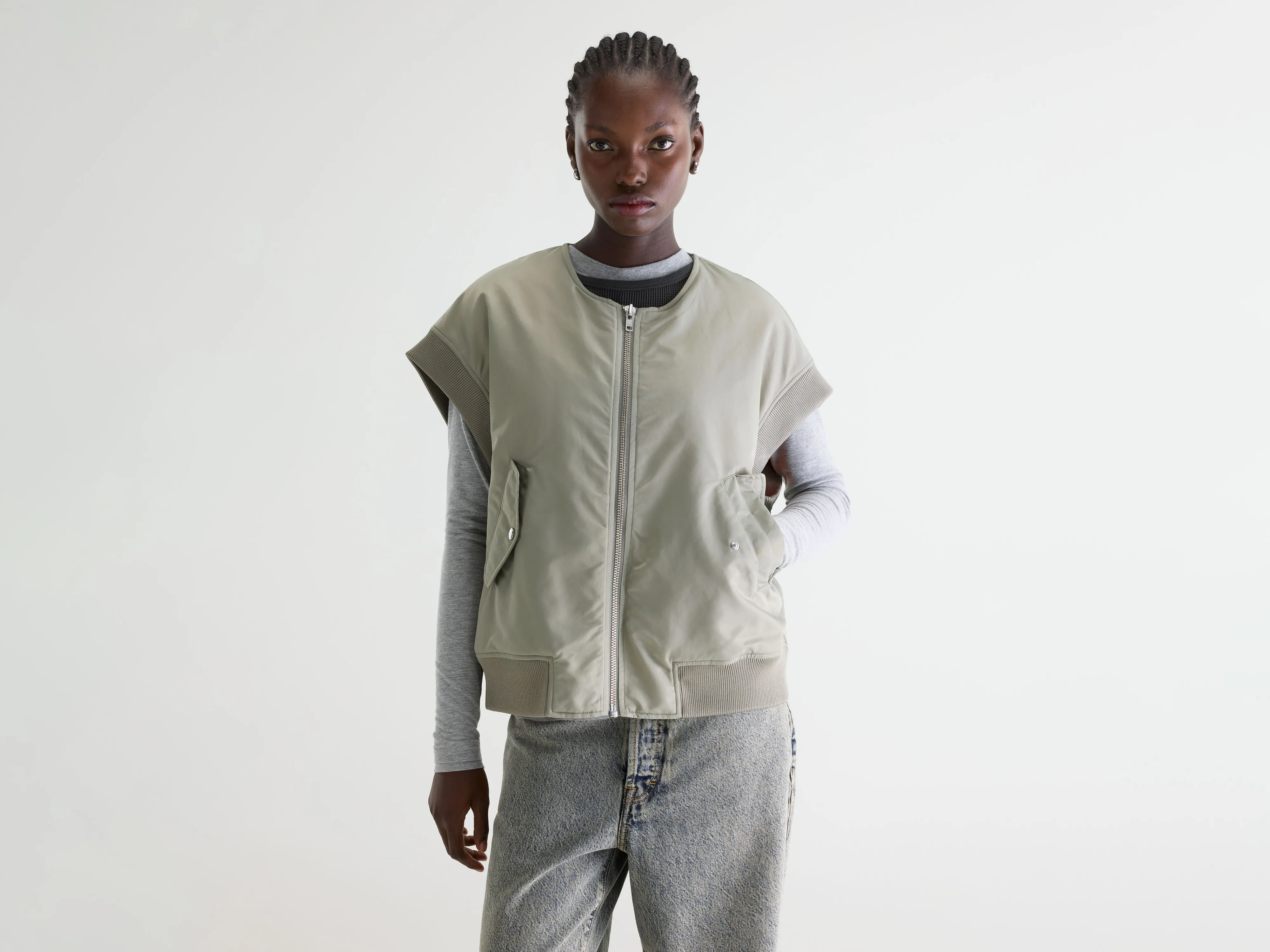 Hiroki sleeveless jacket (261 / W / MERCURY)