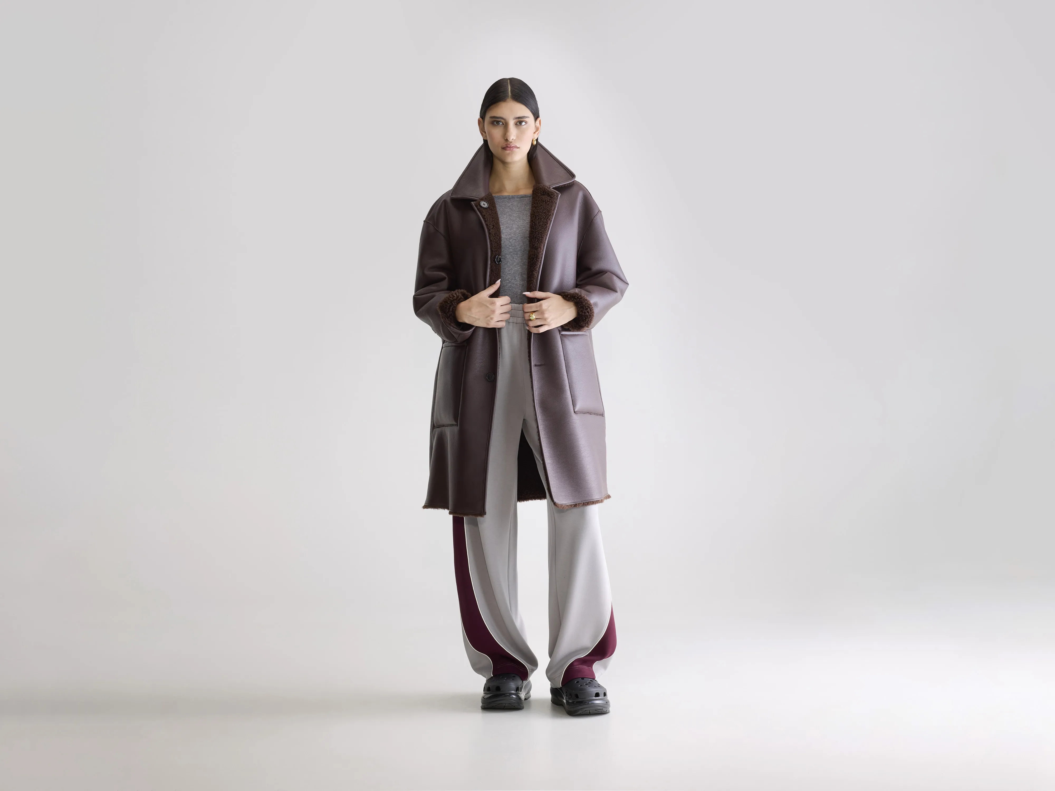 Easton long coat (252 / W / DARK ROAST)