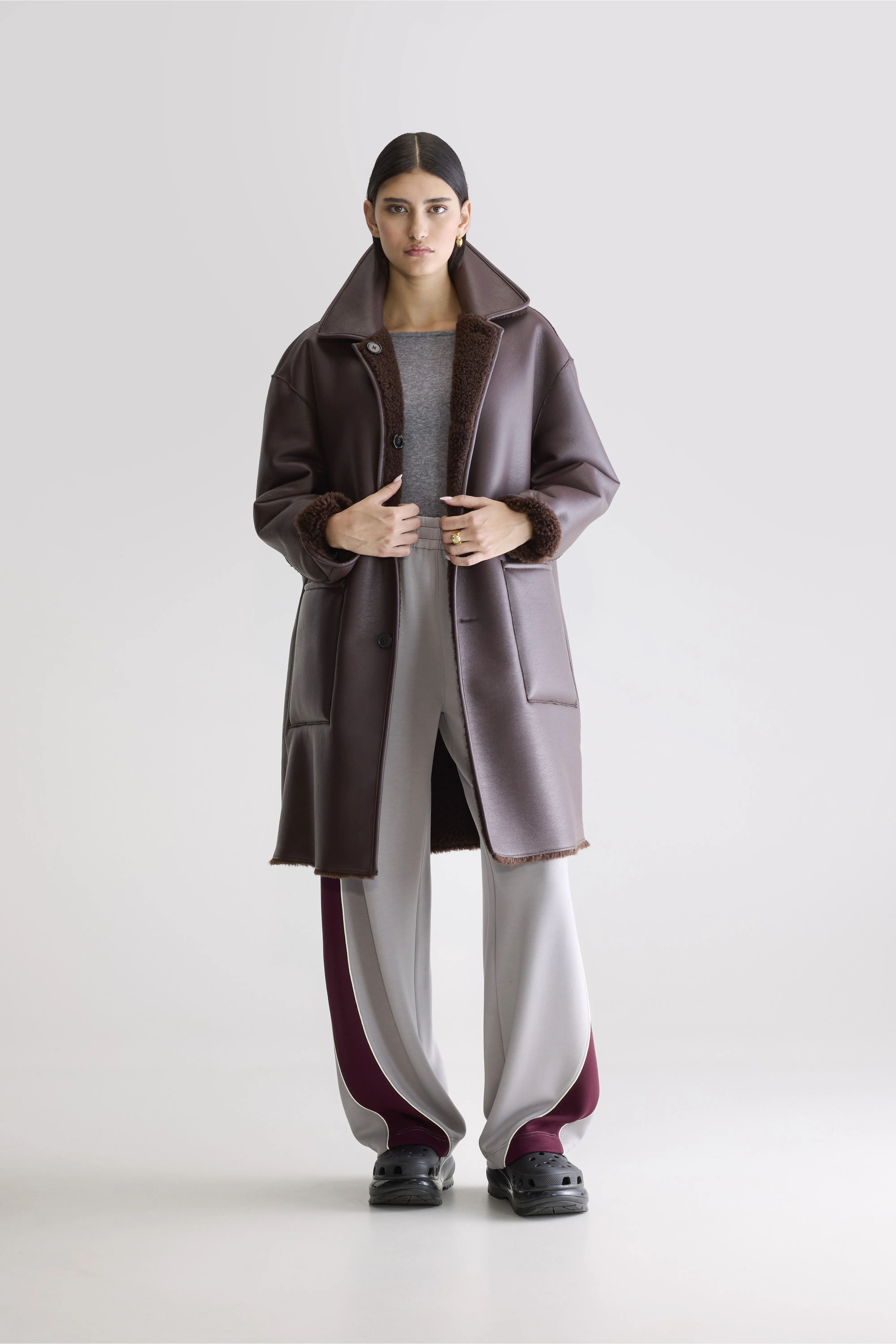 Easton long coat (252 / W / DARK ROAST) - Image 2