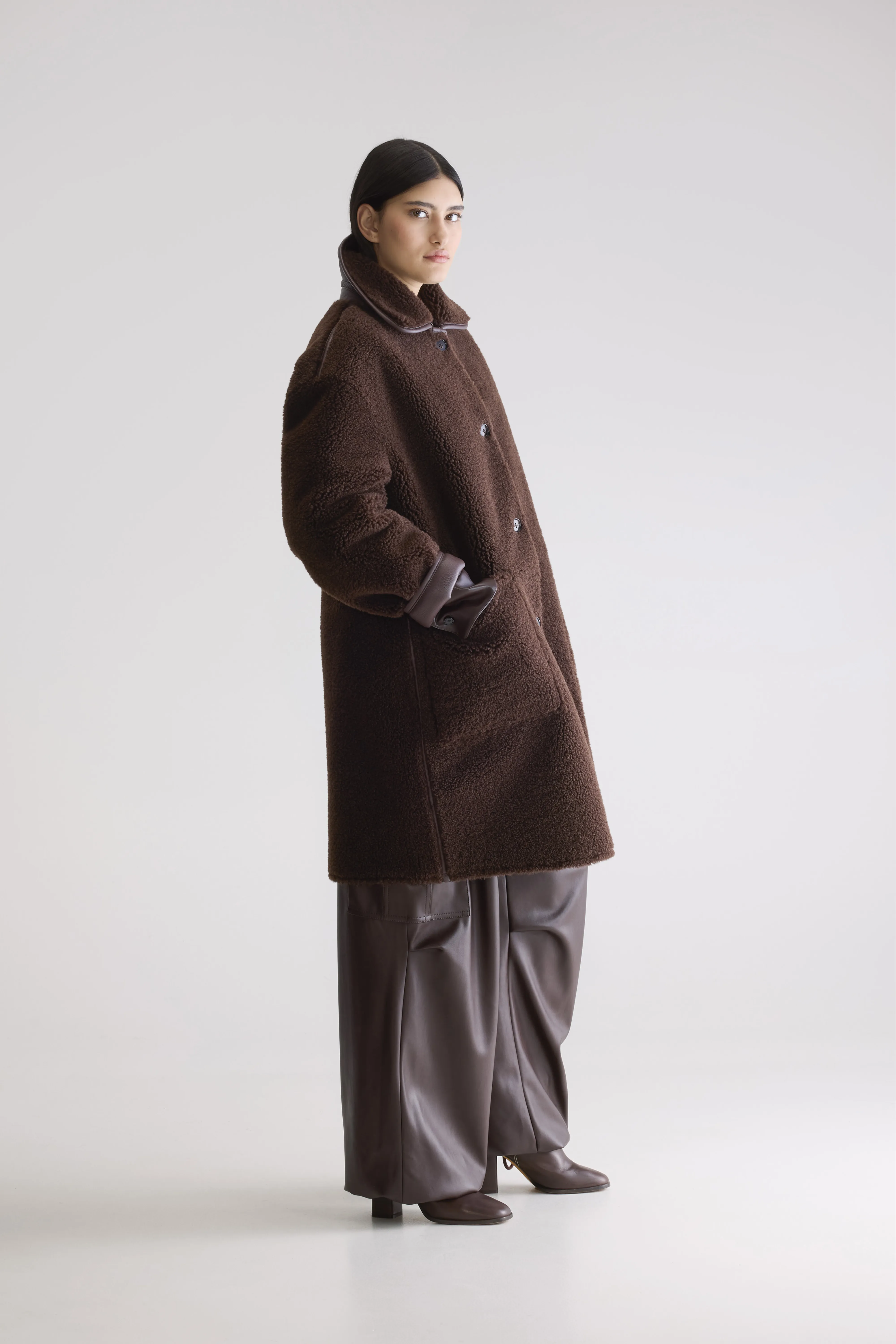 Easton long coat (252 / W / DARK ROAST) - Image 8