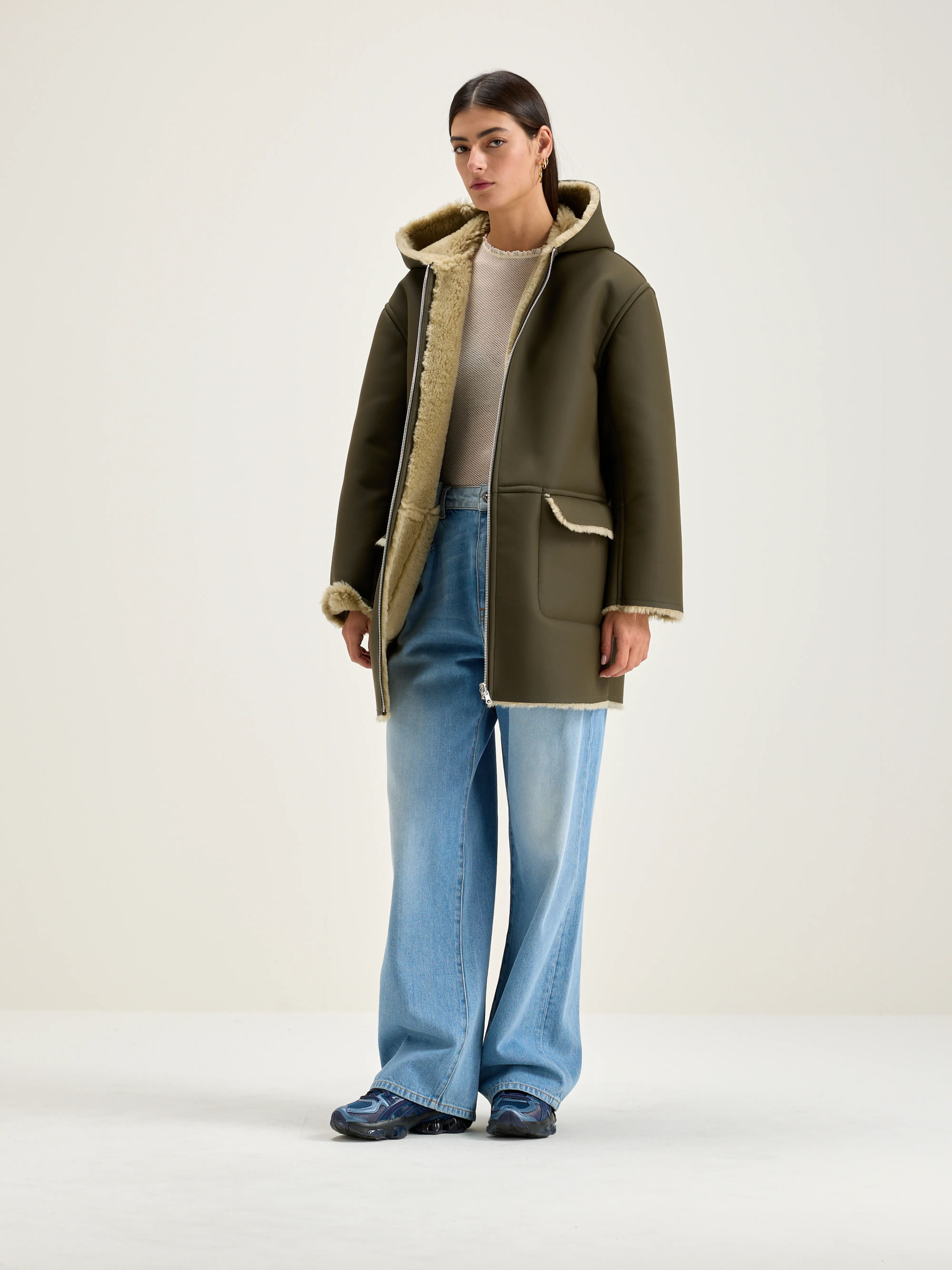 Elodie hooded coat (242 / W / MOSS) - Image 2