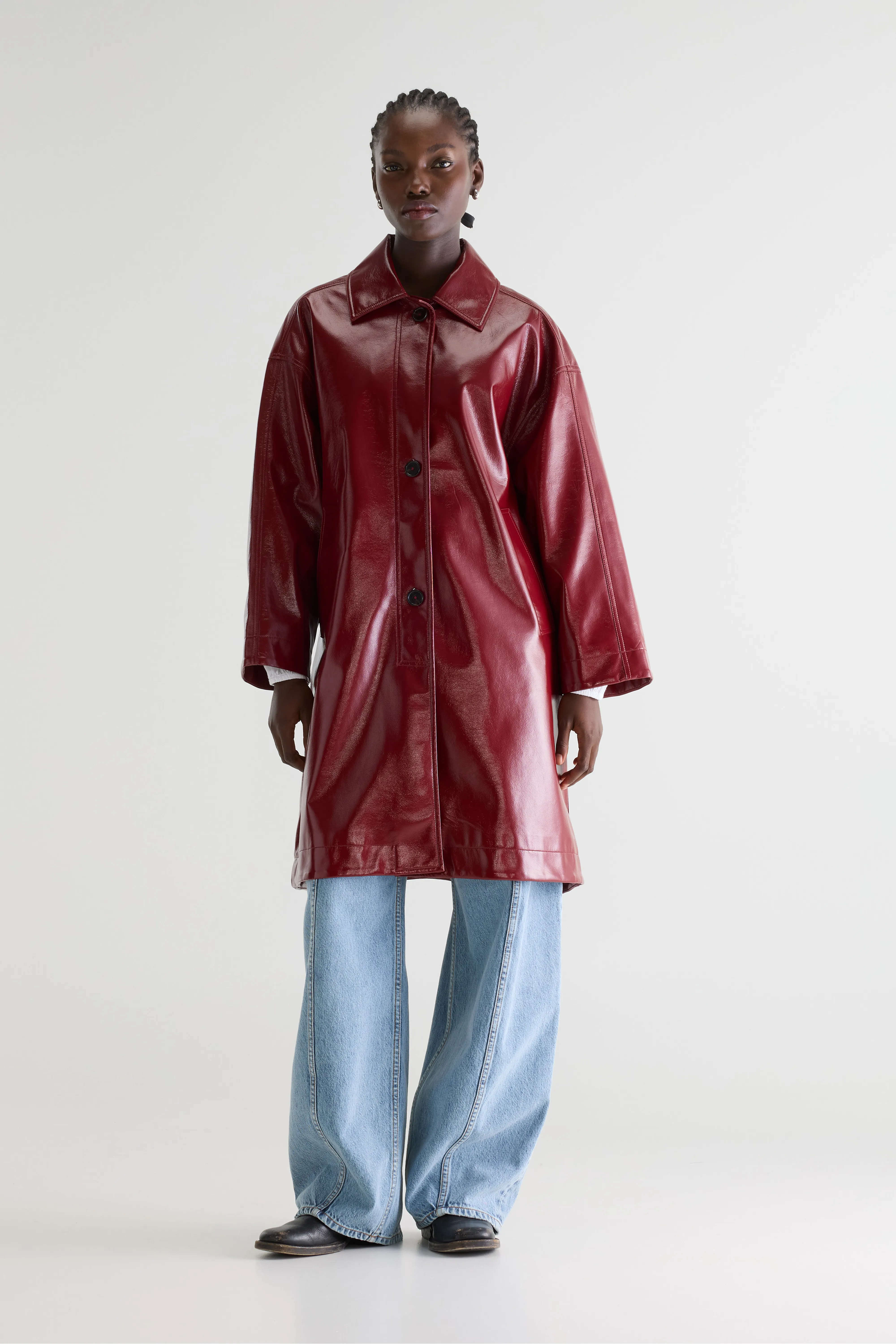 Jana vinyl coat (261 / W / CERISE) - Image 2