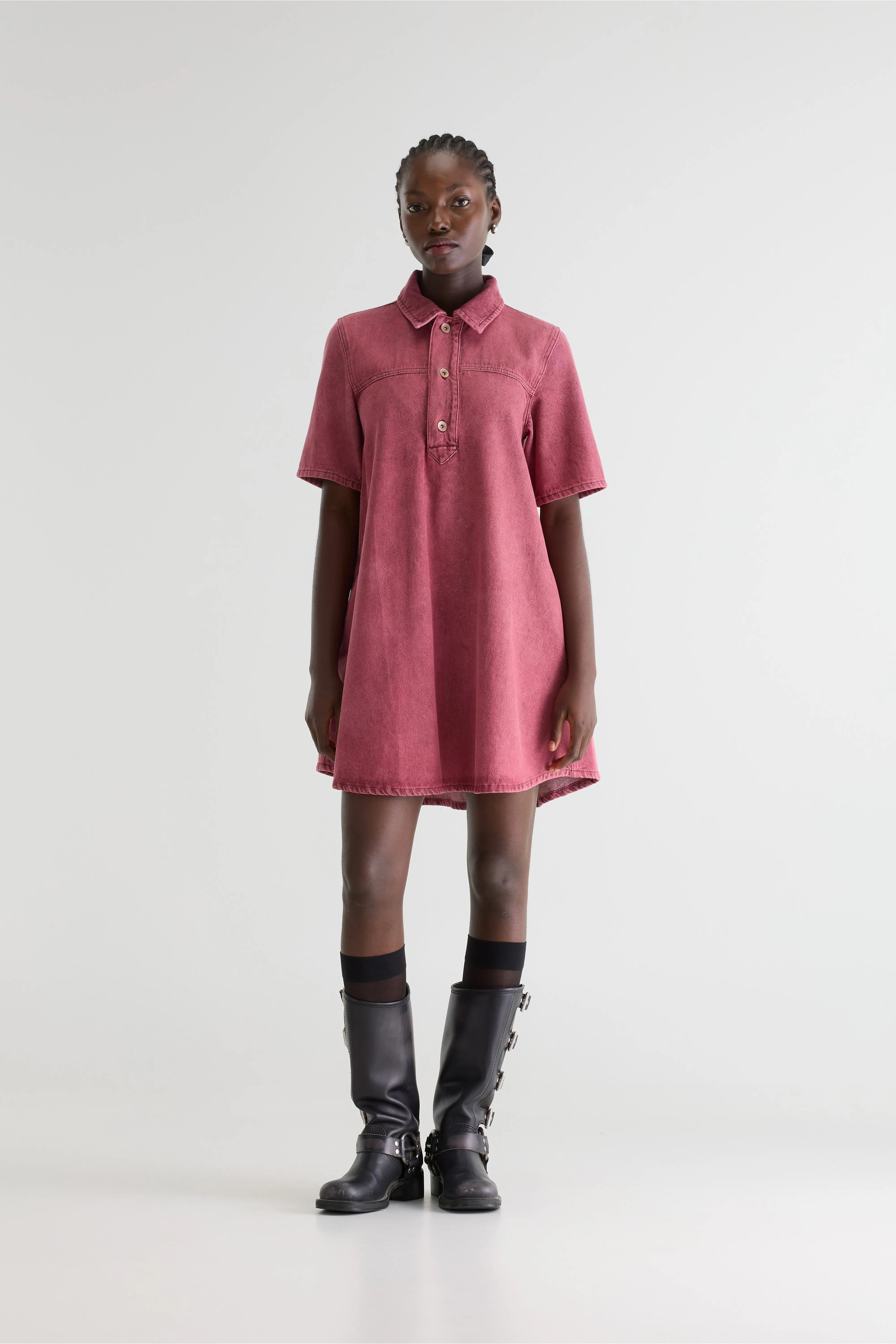 Paprika denim dress (252 / W / WINE STONE) - Image 2