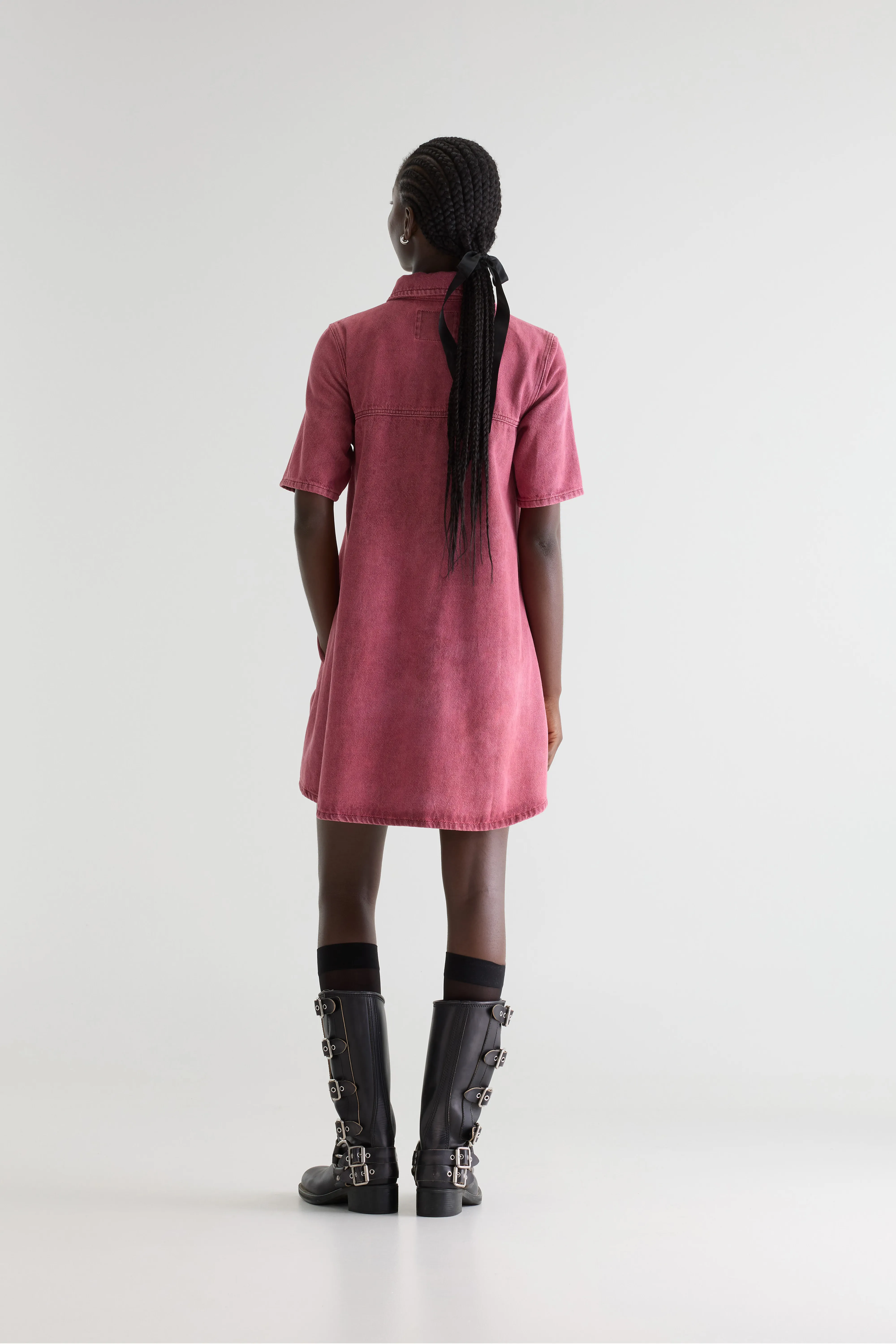 Paprika denim dress (252 / W / WINE STONE) - Image 3