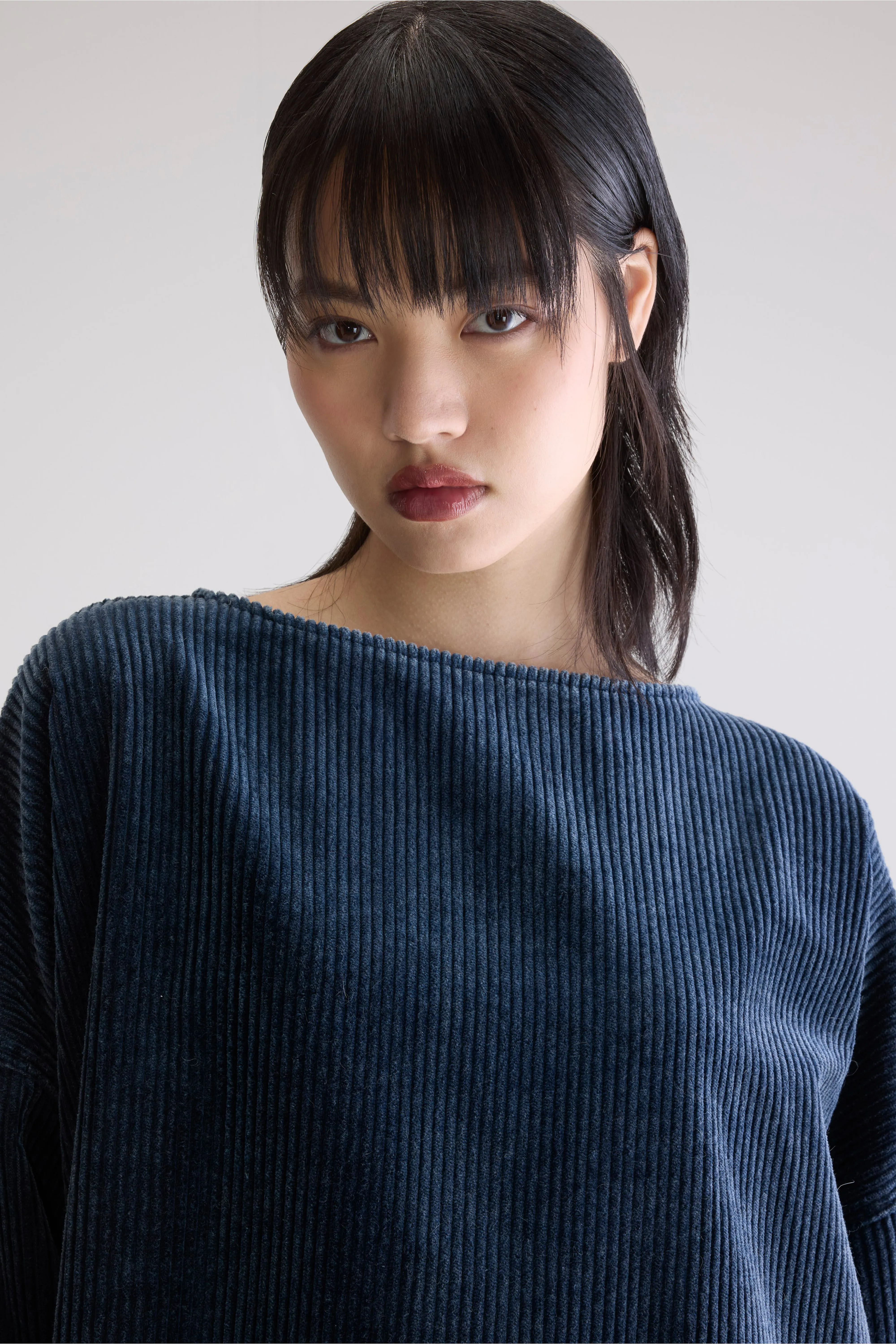 Past corduroy dress (252 / W / BLACK BLUE) - Image 4