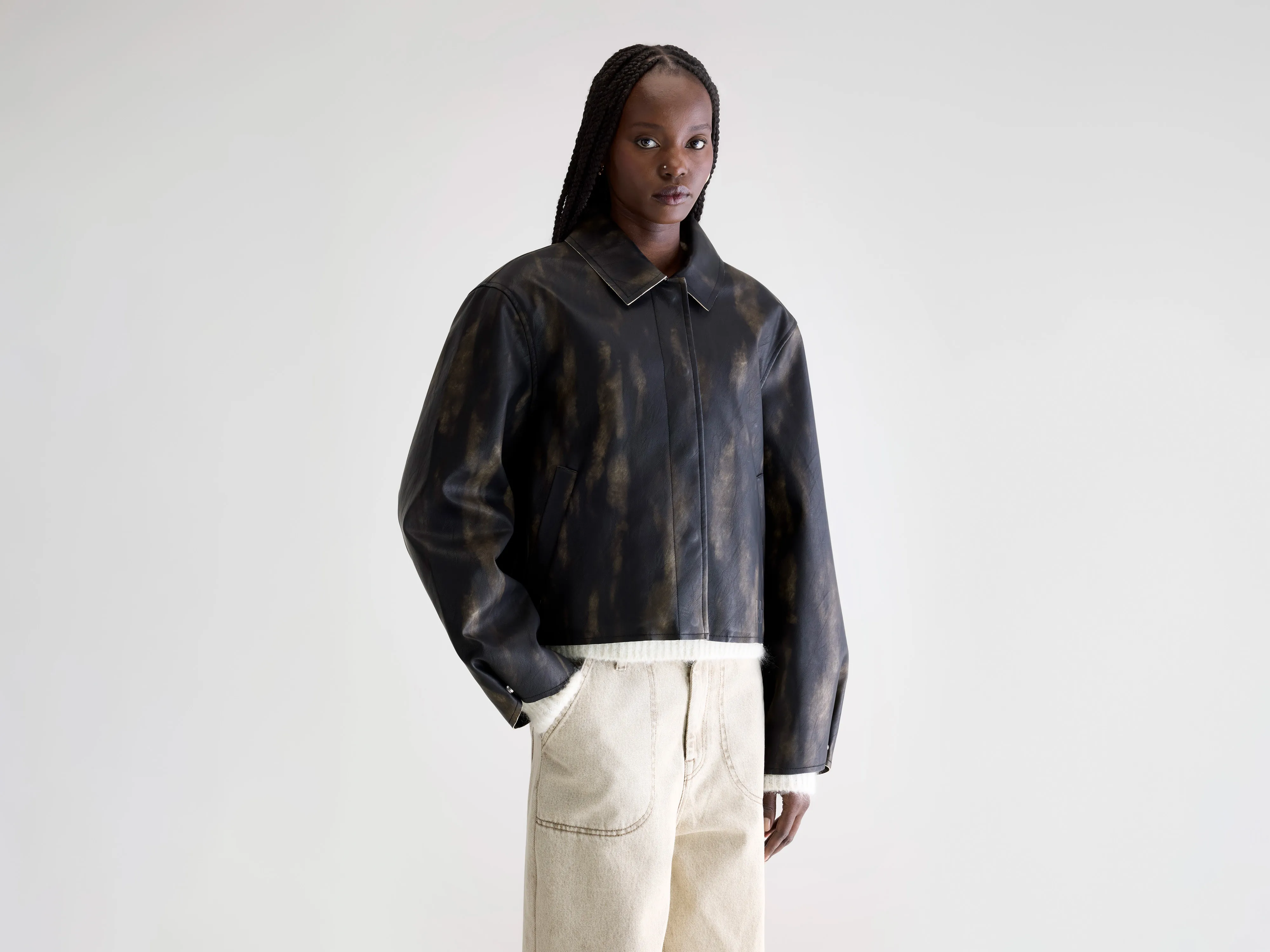 Harred faux-leather jacket (252 / W / BLACK SAND)