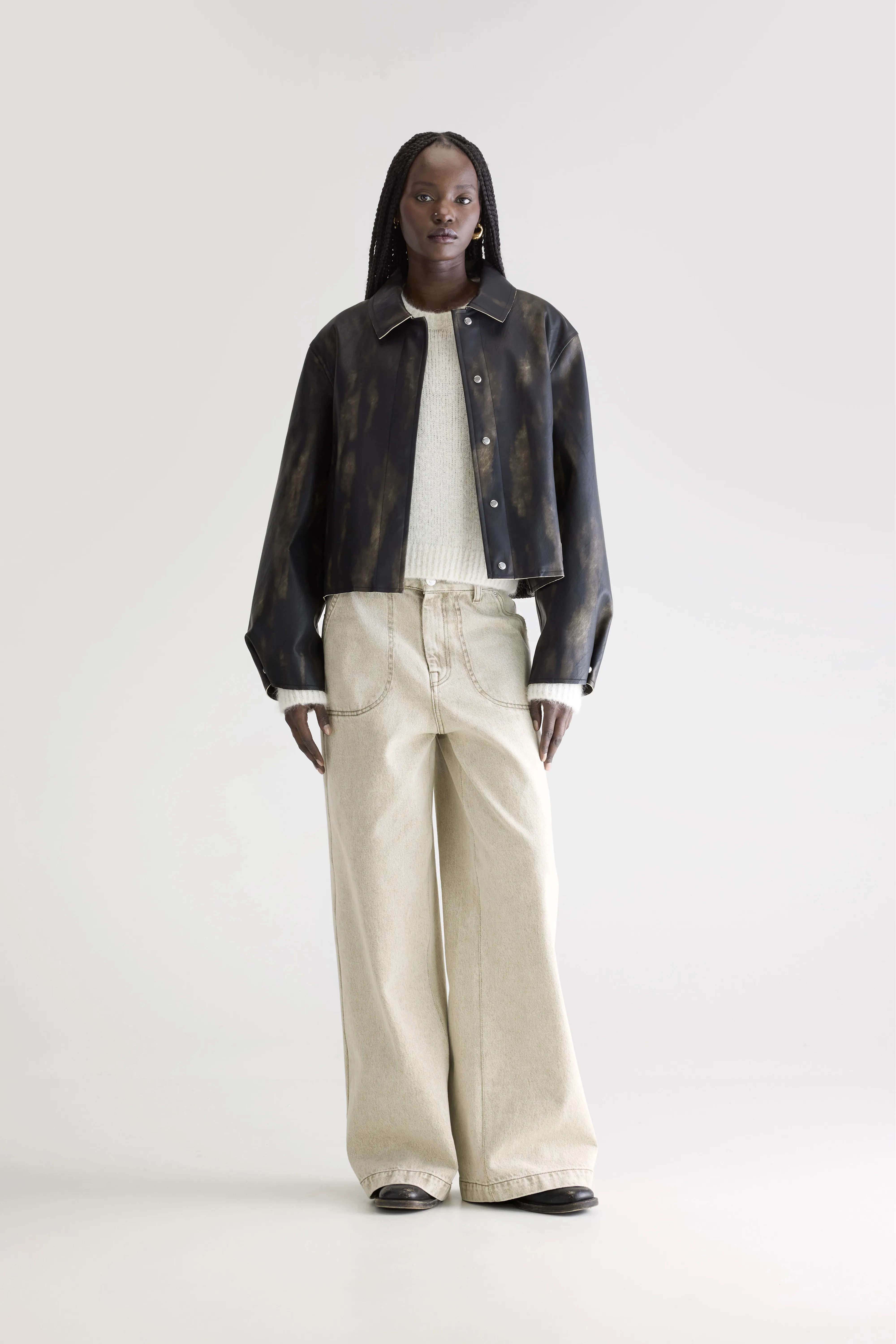 Harred faux-leather jacket (252 / W / BLACK SAND) - Image 3