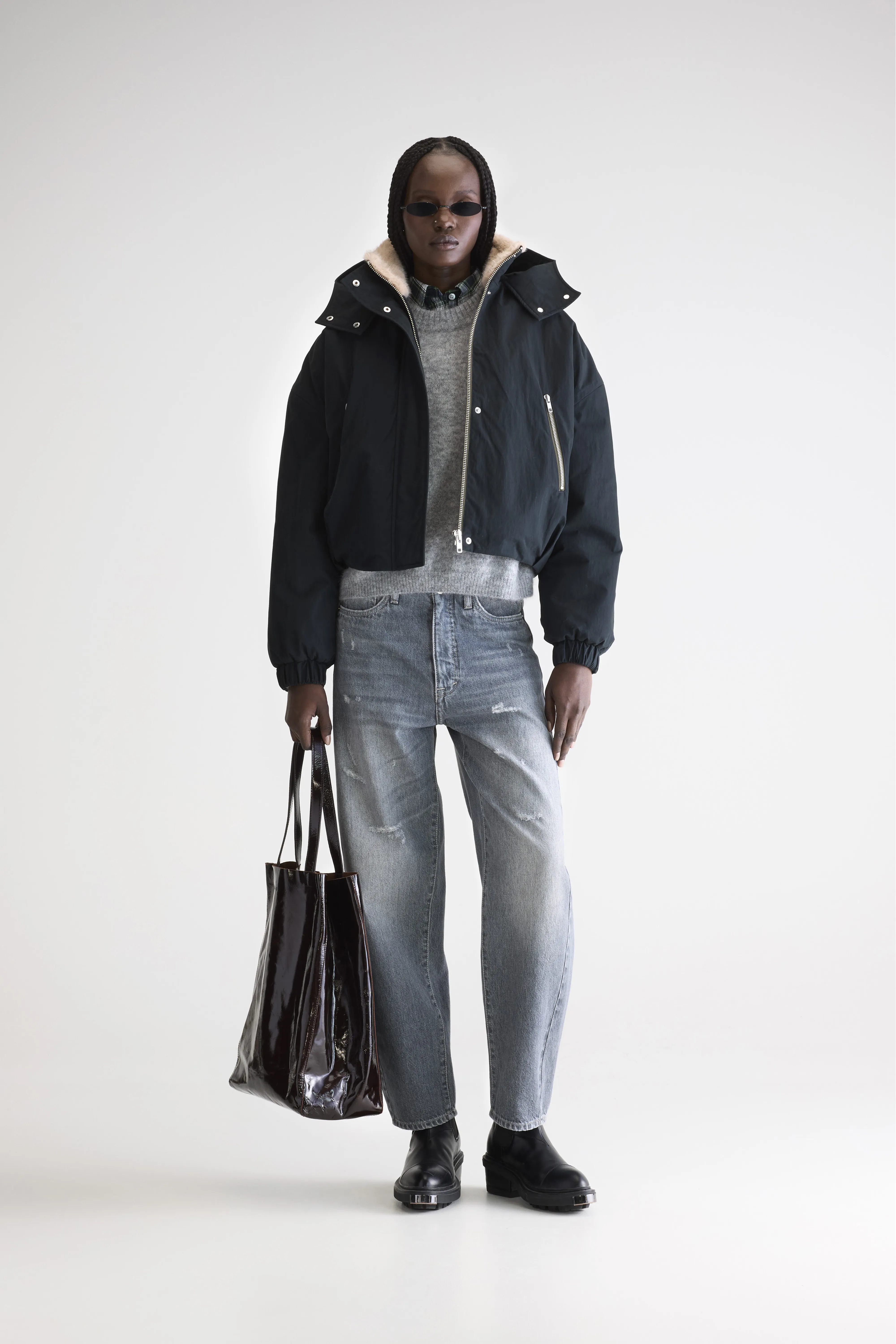 Herna cropped jacket (252 / W / BLACK BEAUTY) - Image 3
