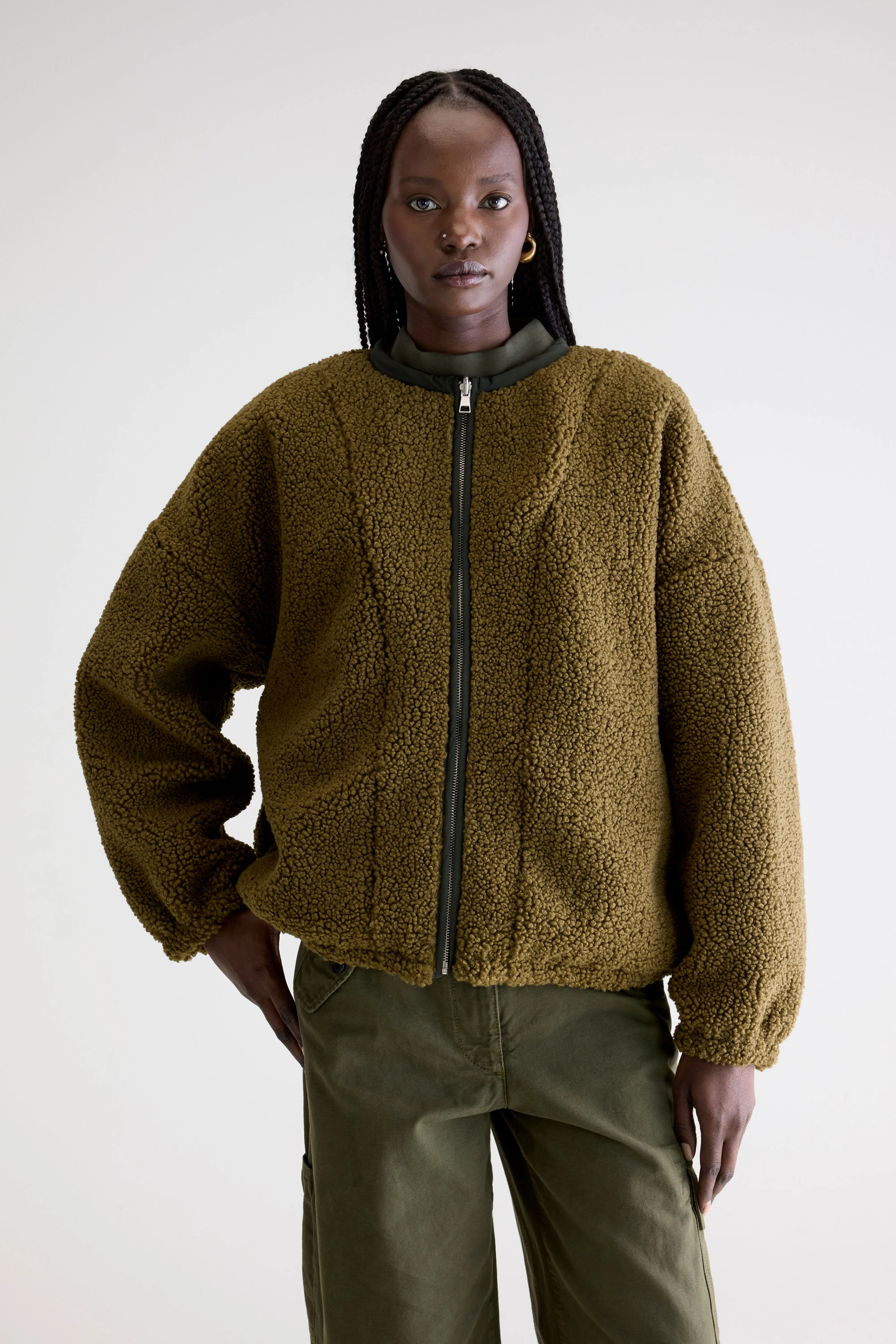 Janice teddy jacket (252 / W / ARMY) - Image 2