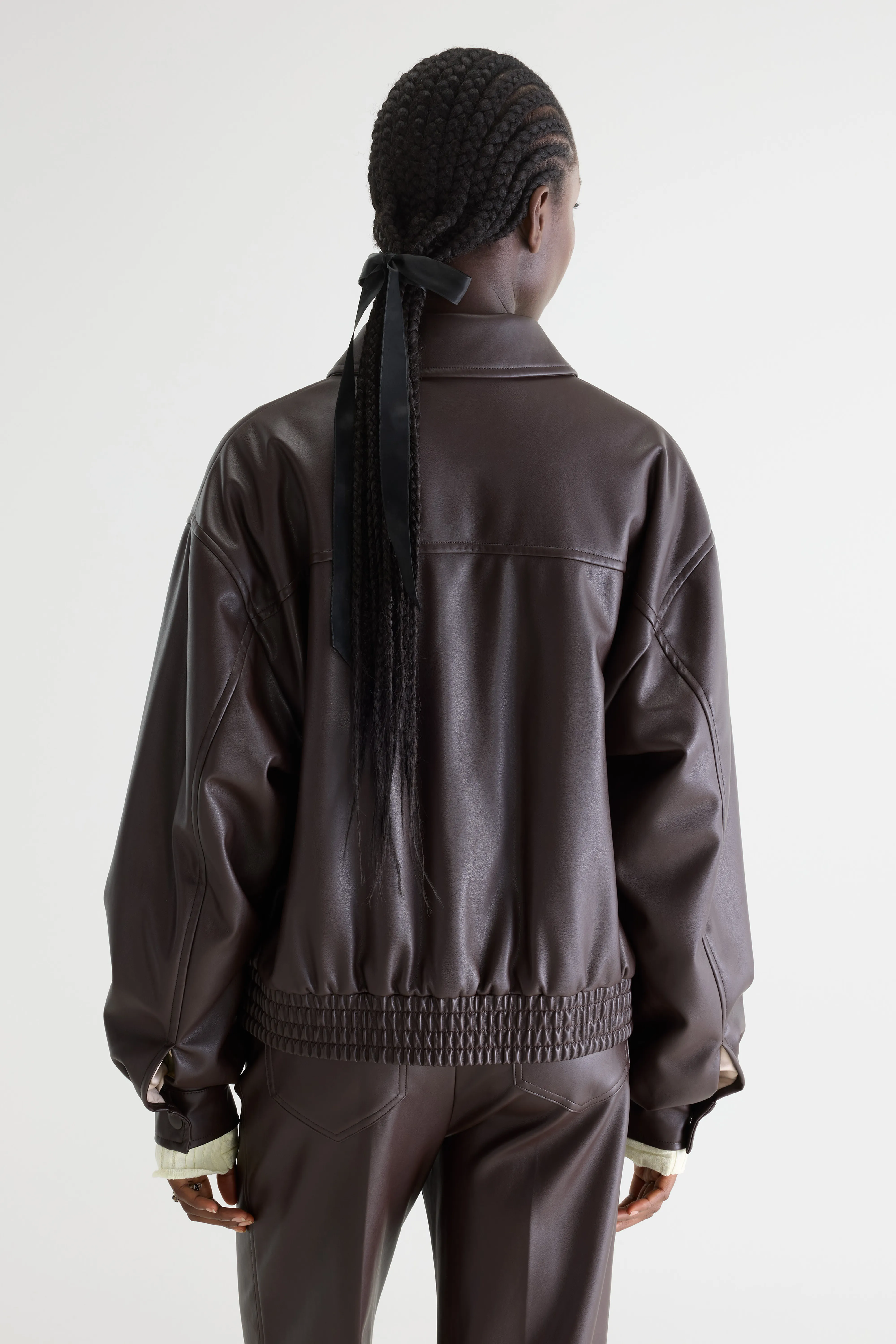 Jenn faux-leather jacket (261 / W / DARK ROAST) - Image 4