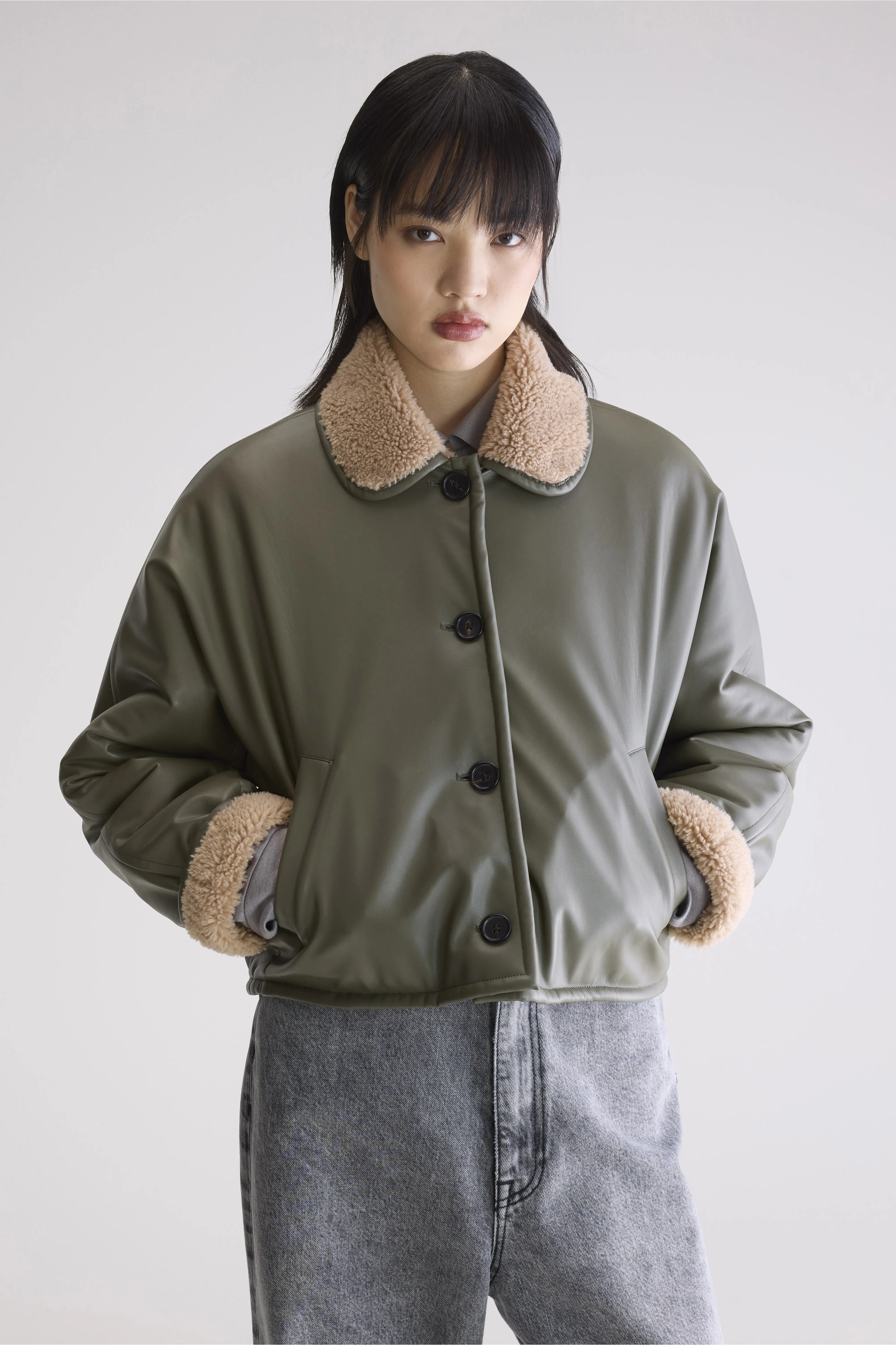 Josh faux leather jacket (252 / W / SAGE) - Image 3