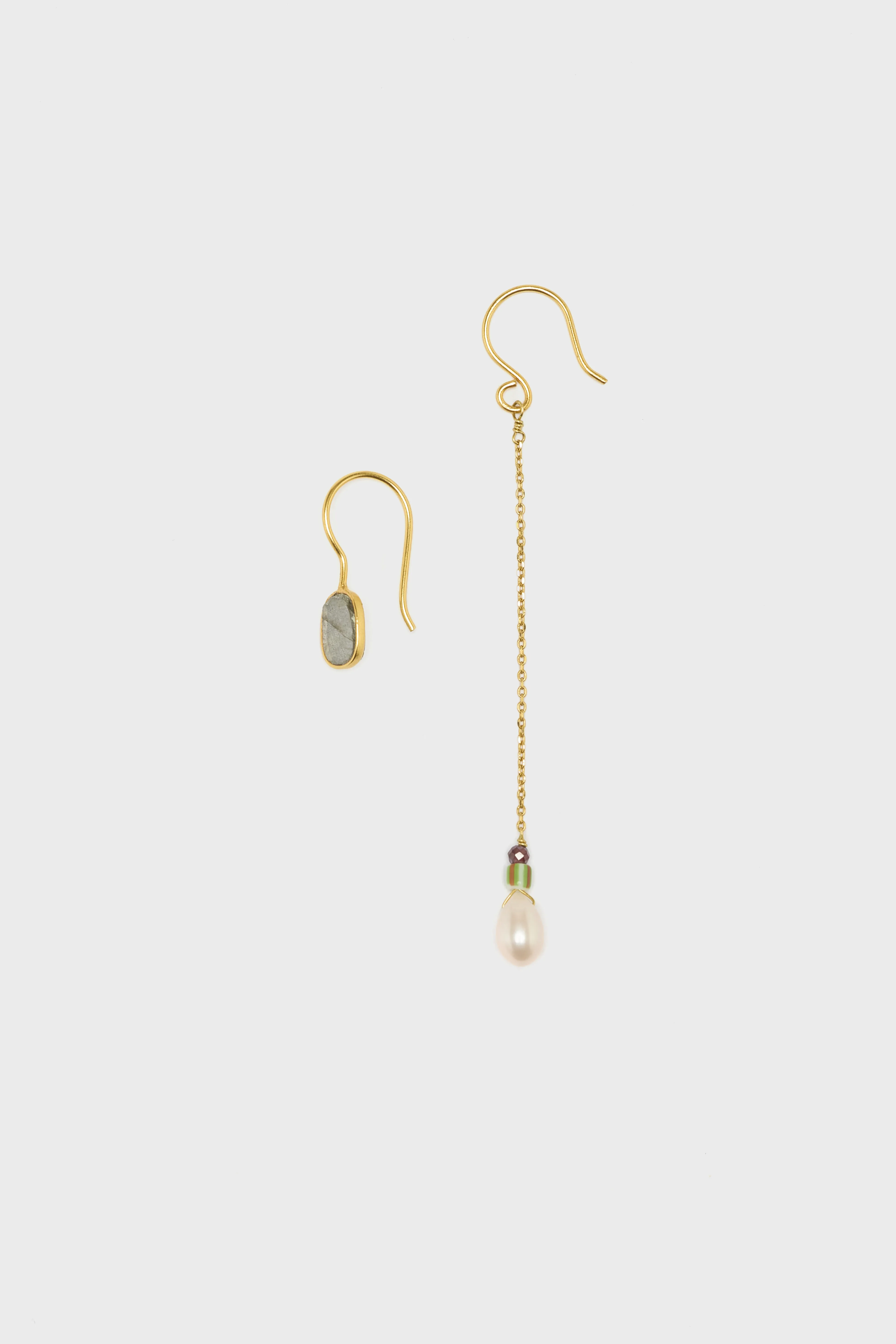 Asymmetric Pearl Earrings  (252 / W / MULTICOLOR) - Image 2