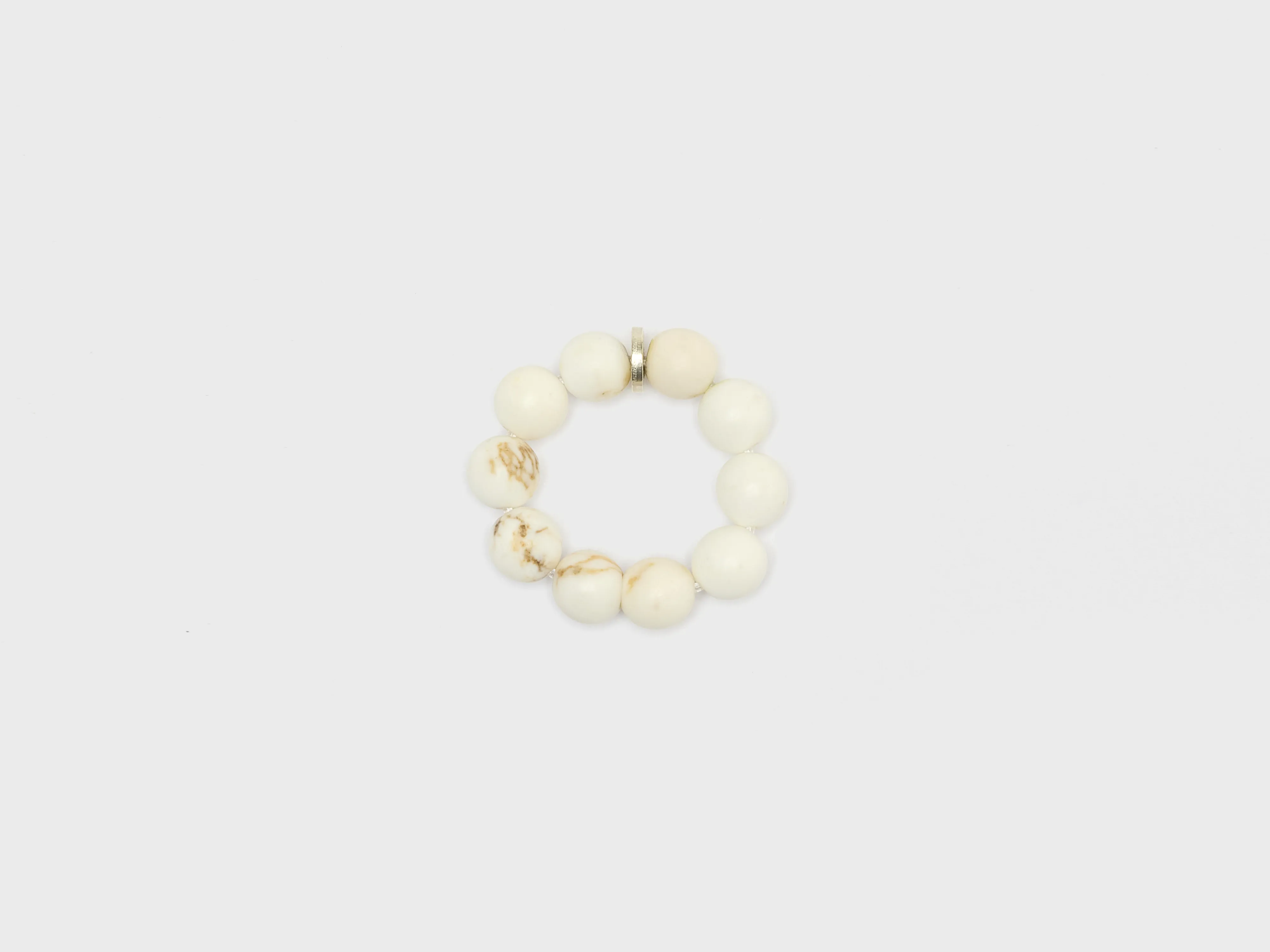 Ivory Magnesite Spheres Ring  (252 / W / WHITE)