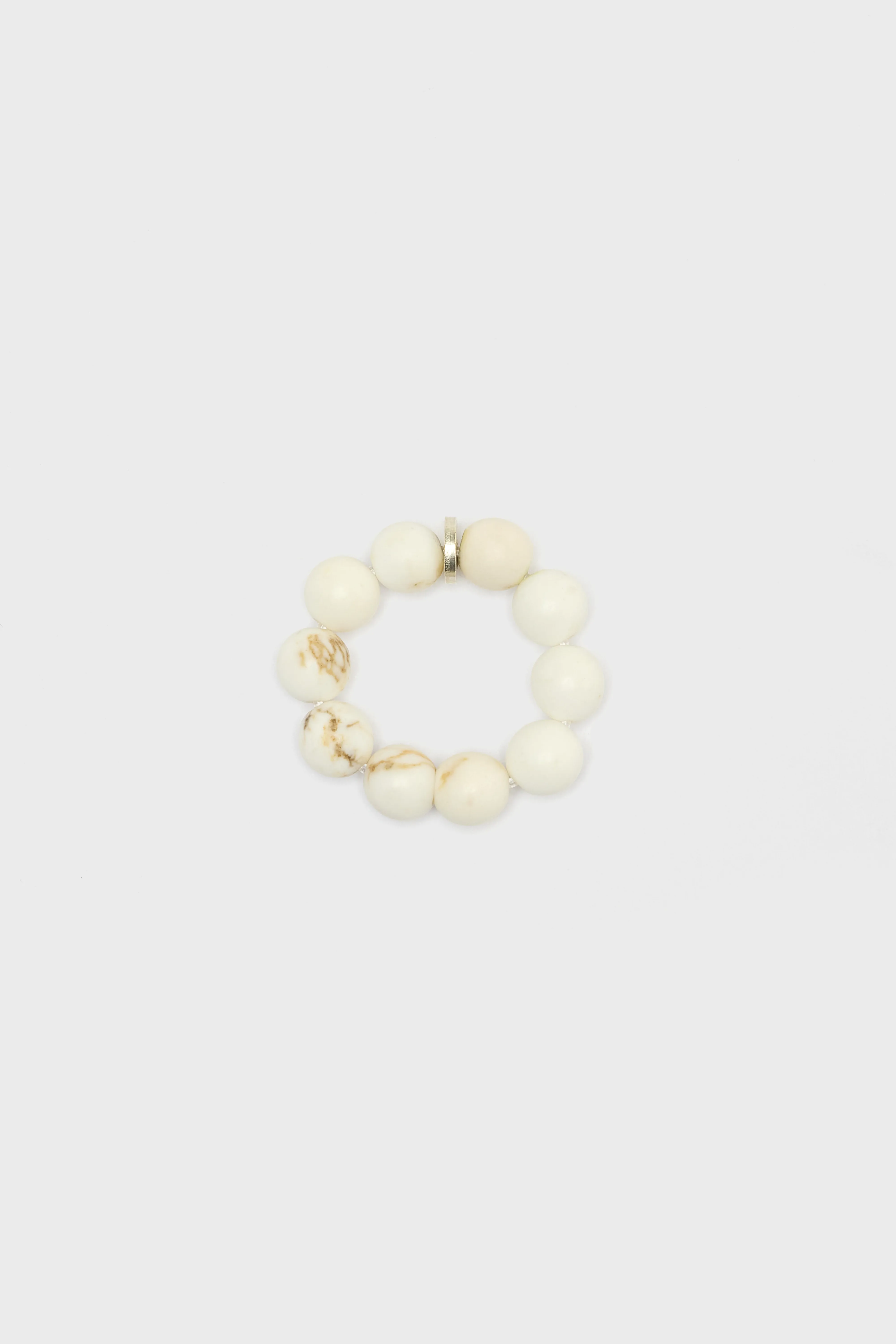 Ivory Magnesite Spheres Ring  (252 / W / WHITE) - Image 2