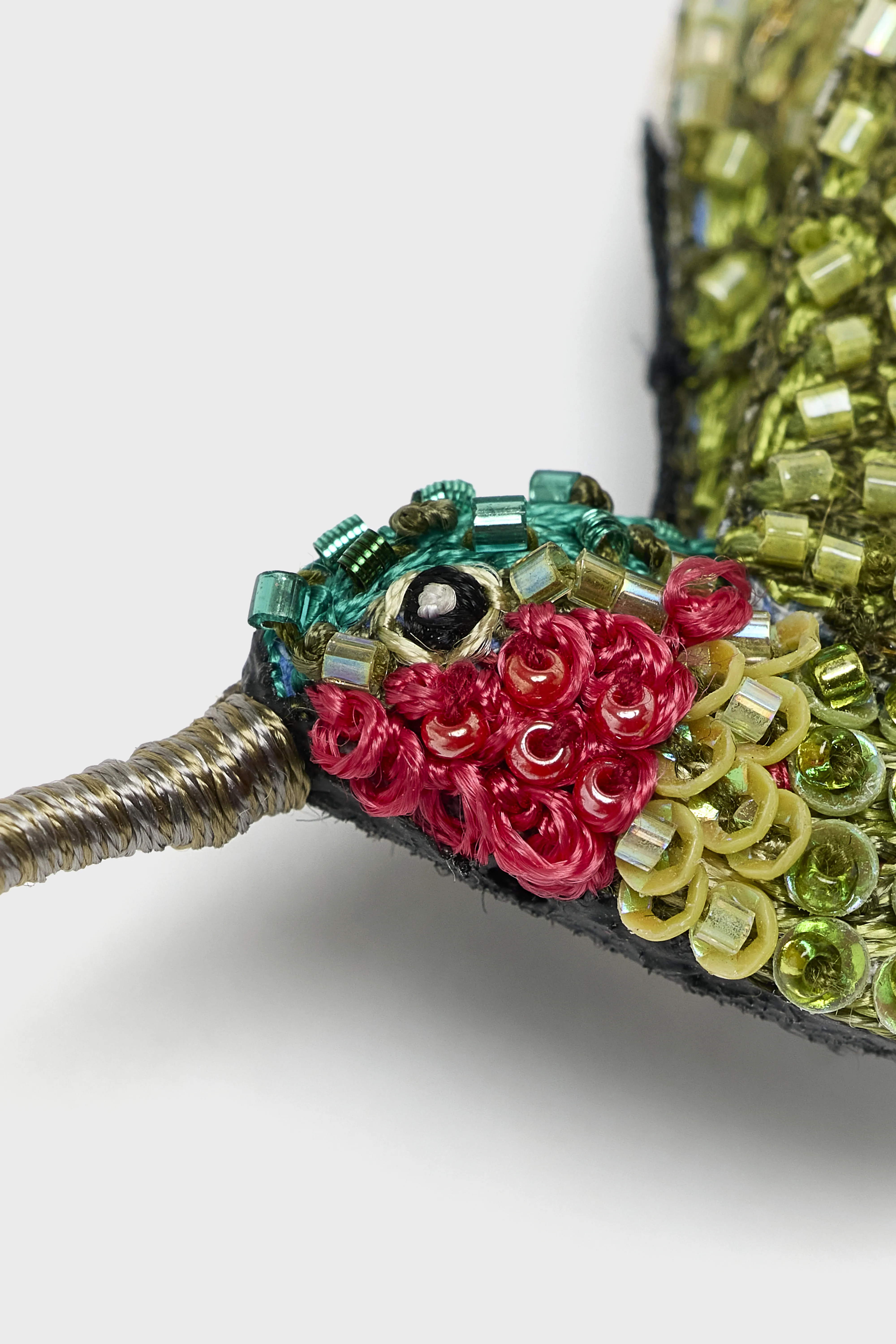 Ruby Throated Hummingbird Brooch Pin  (252 / W / GREEN) - Image 4