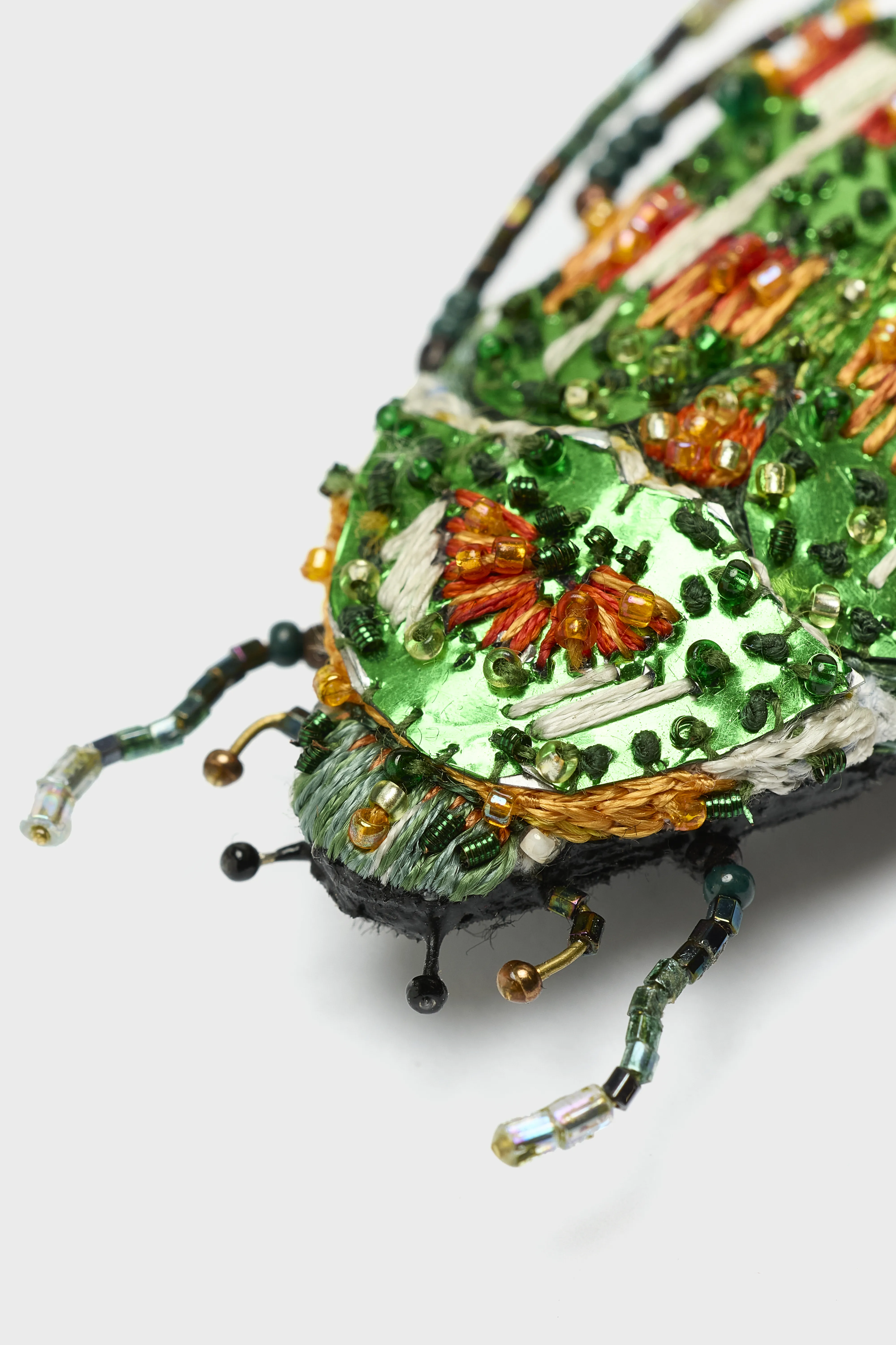 Rainbow Flower Beetle Brooch (251 / W / GREEN) - Image 4