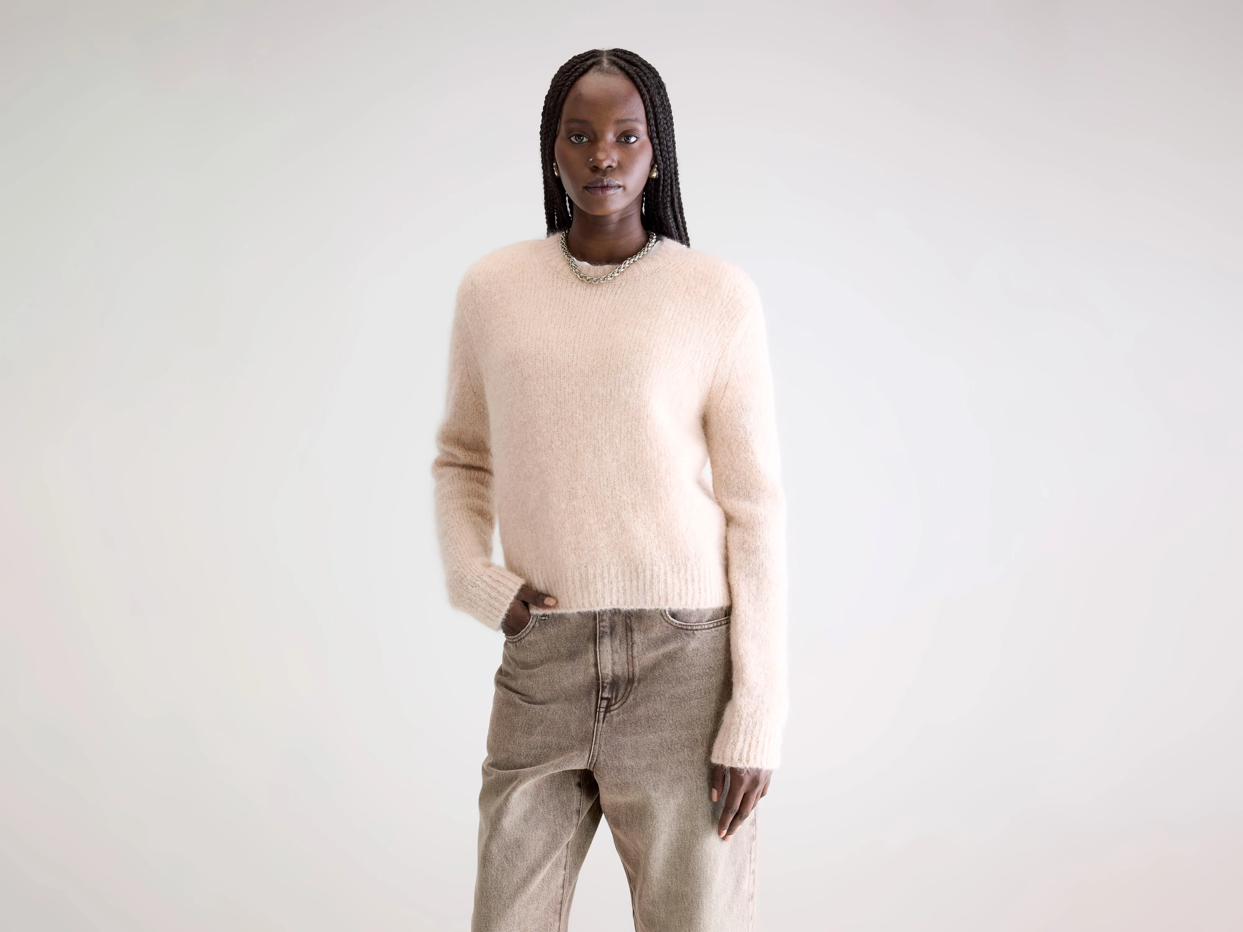 Anco crewneck sweater (252 / W / LIGHT ROSE)