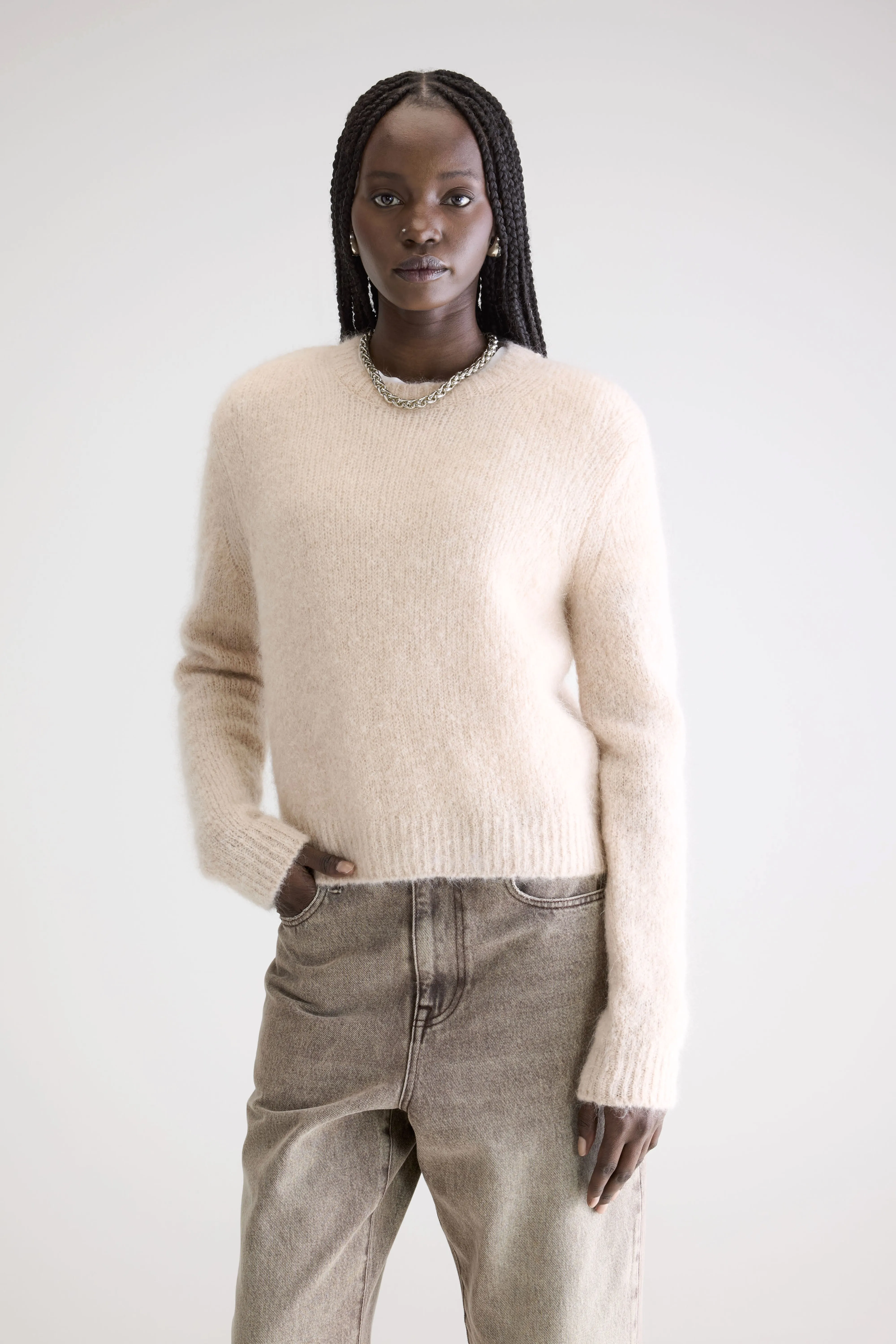 Anco crewneck sweater (252 / W / LIGHT ROSE) - Image 2