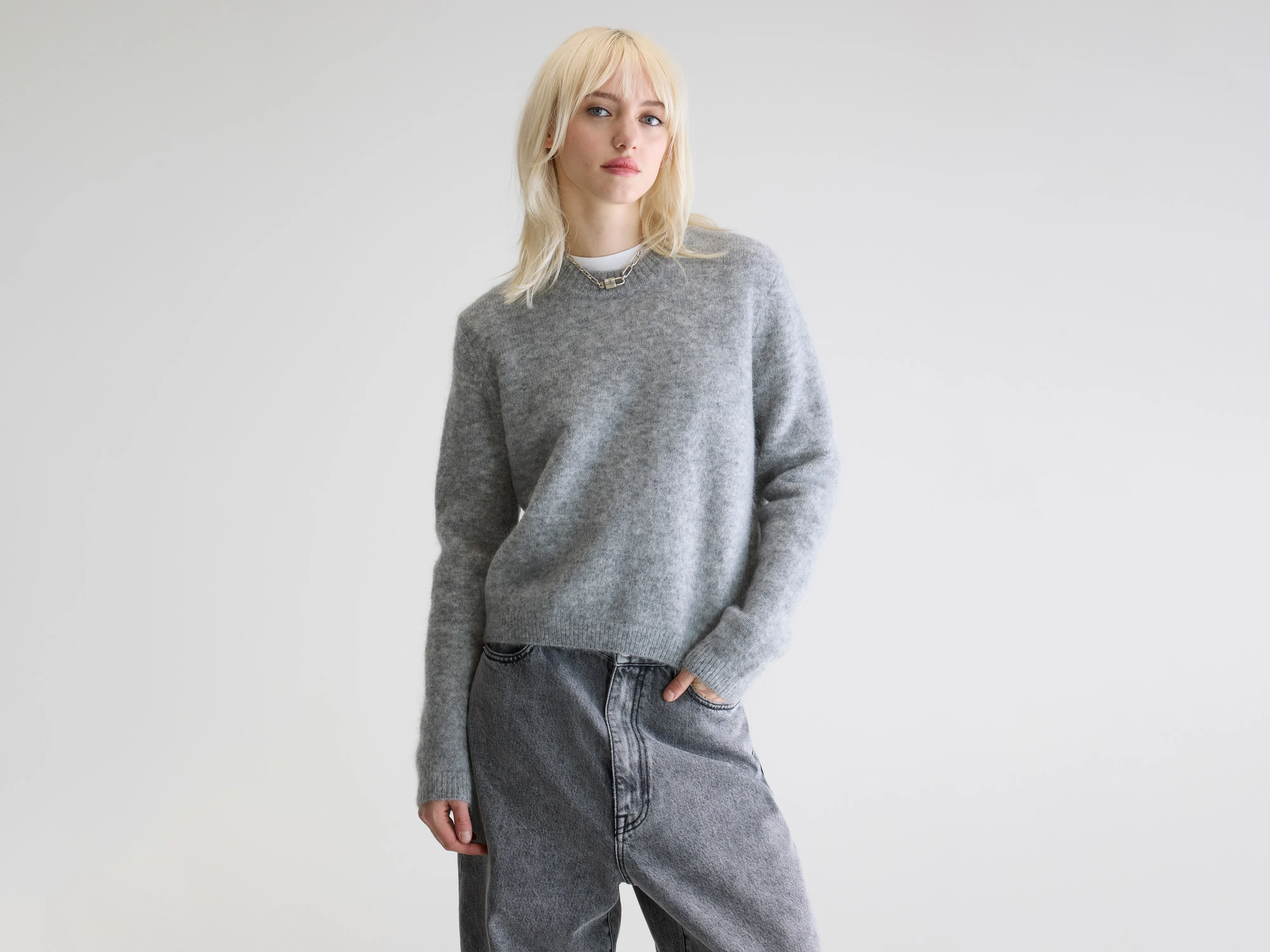 Auron slim sweater (252 / W / H. GREY)