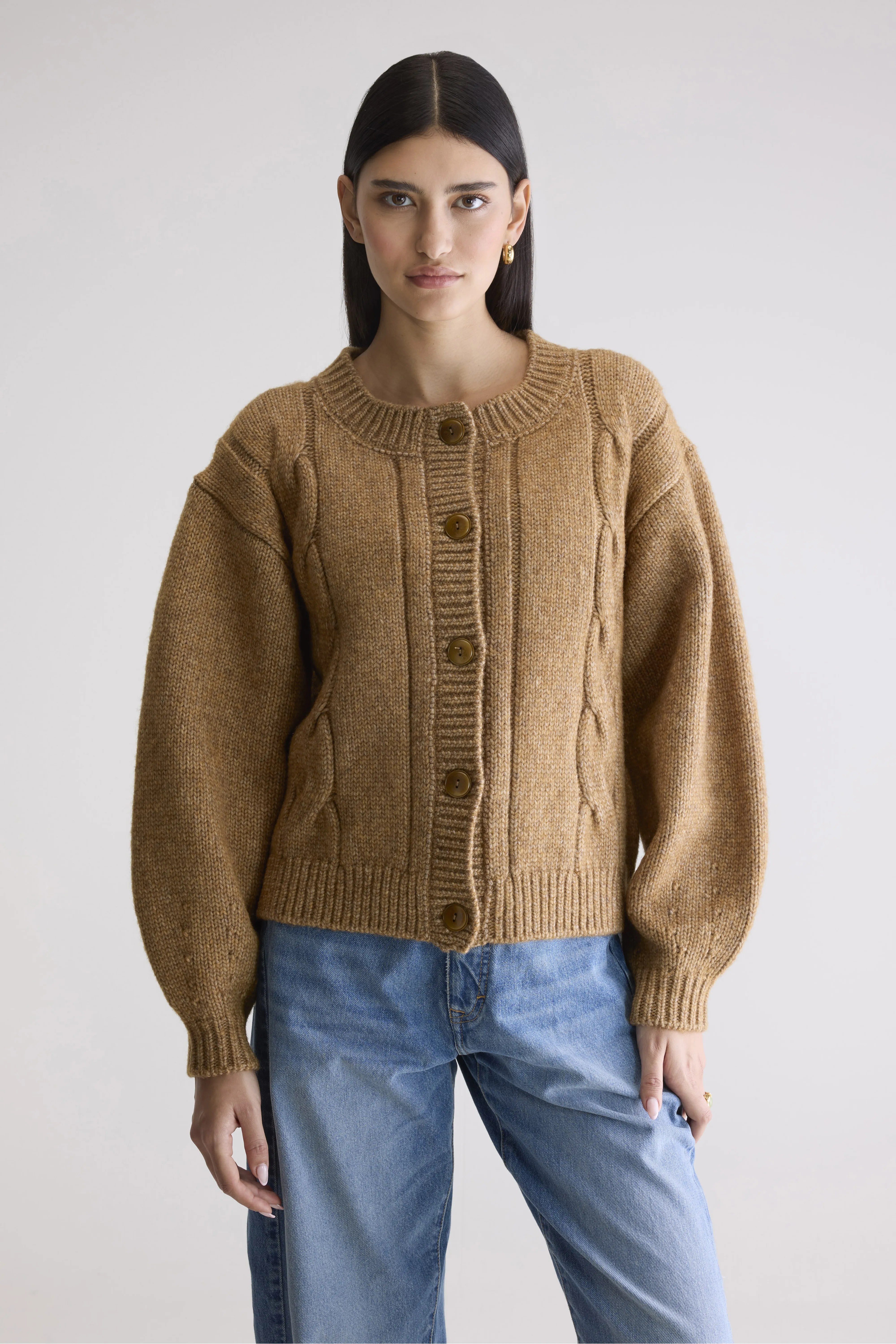 Dico chunky cardigan (252 / W / BISCUIT) - Image 2
