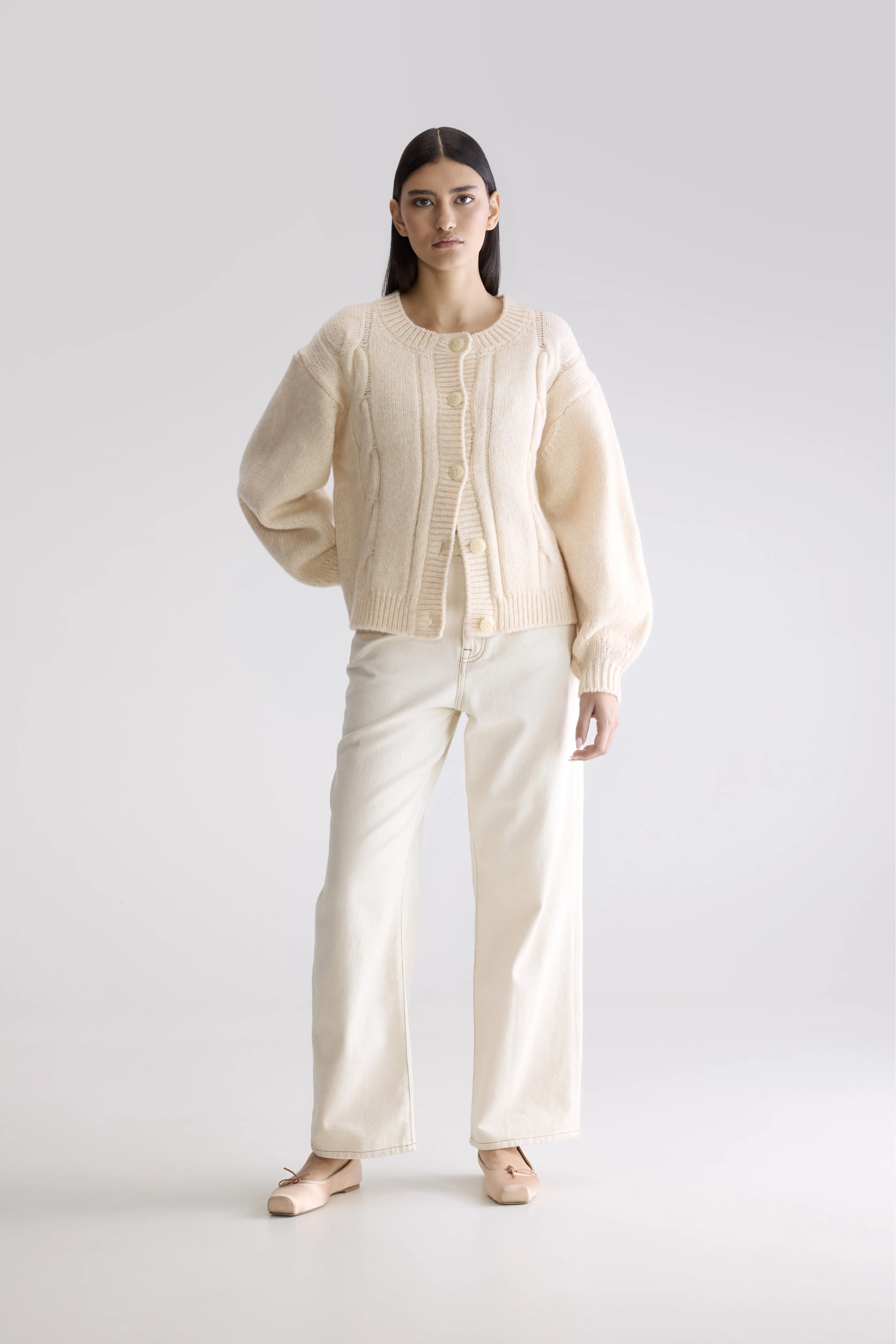 Dico chunky cardigan (252 / W / IVORY) - Image 3