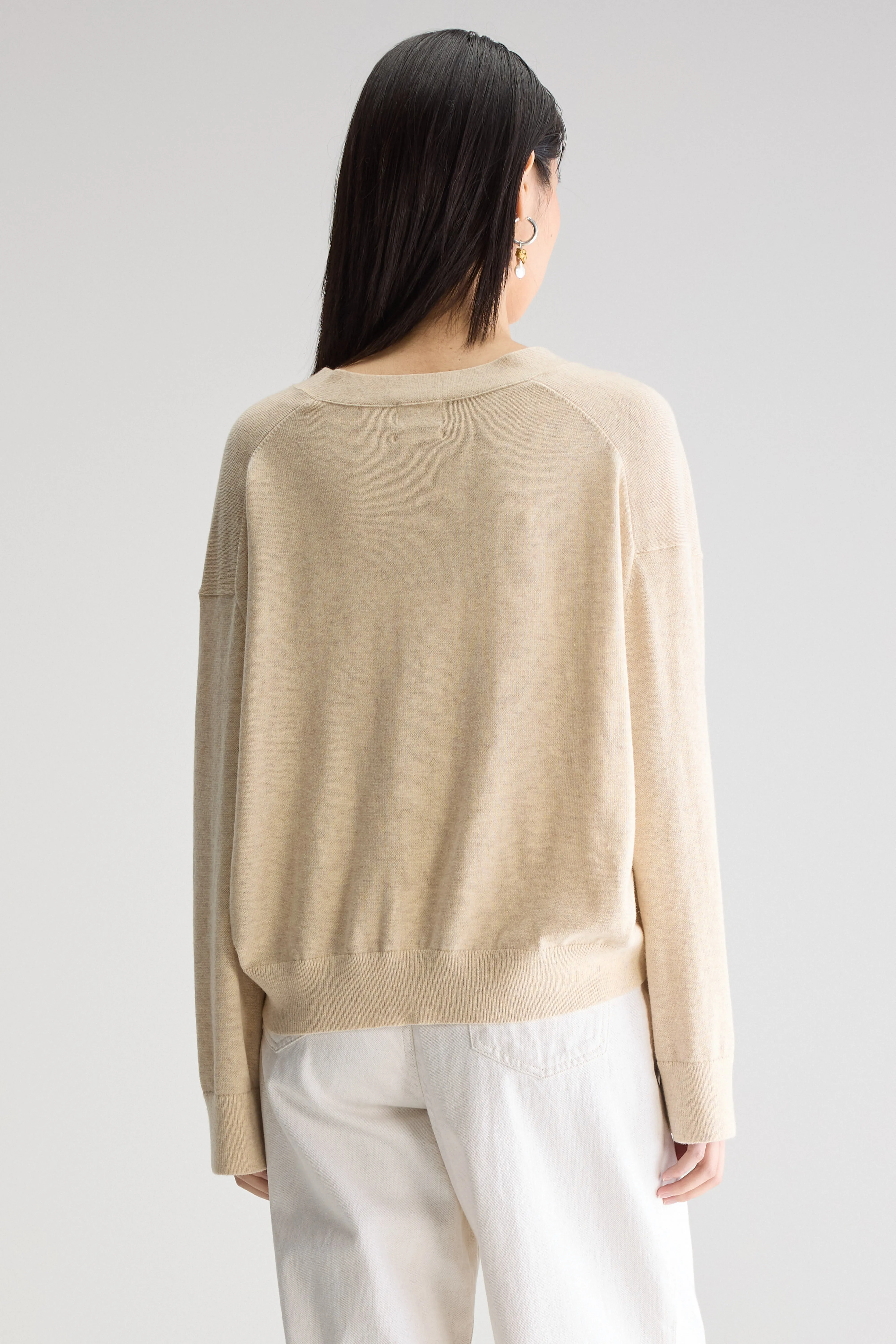 Gakkin v-neck cardigan (251 / W / OATMEAL) - Image 4