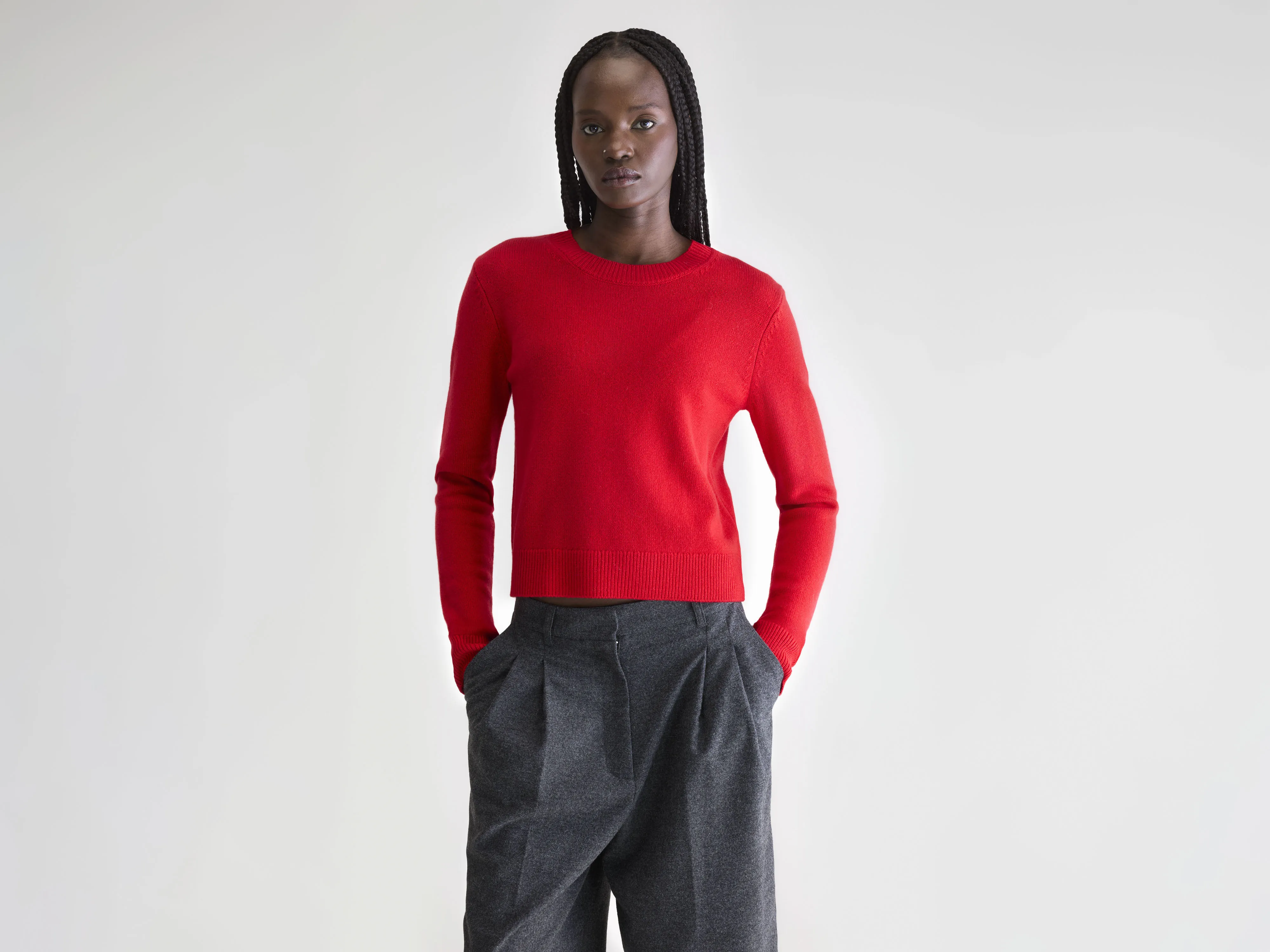 Spag slim cashmere sweater (252 / W / AMORE)