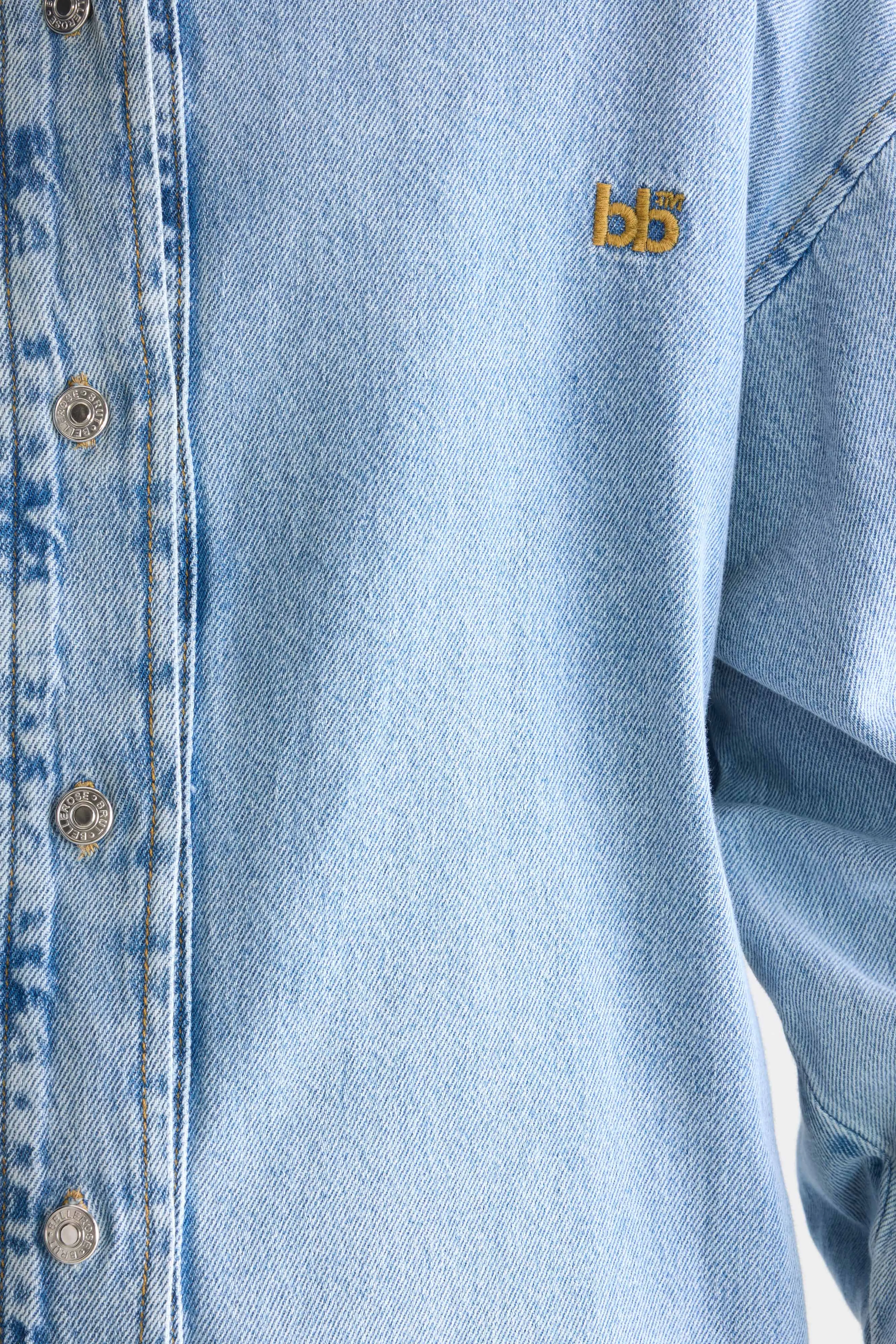 Glory denim overshirt (252 / W / LT BLUE BLEACH) - Image 6