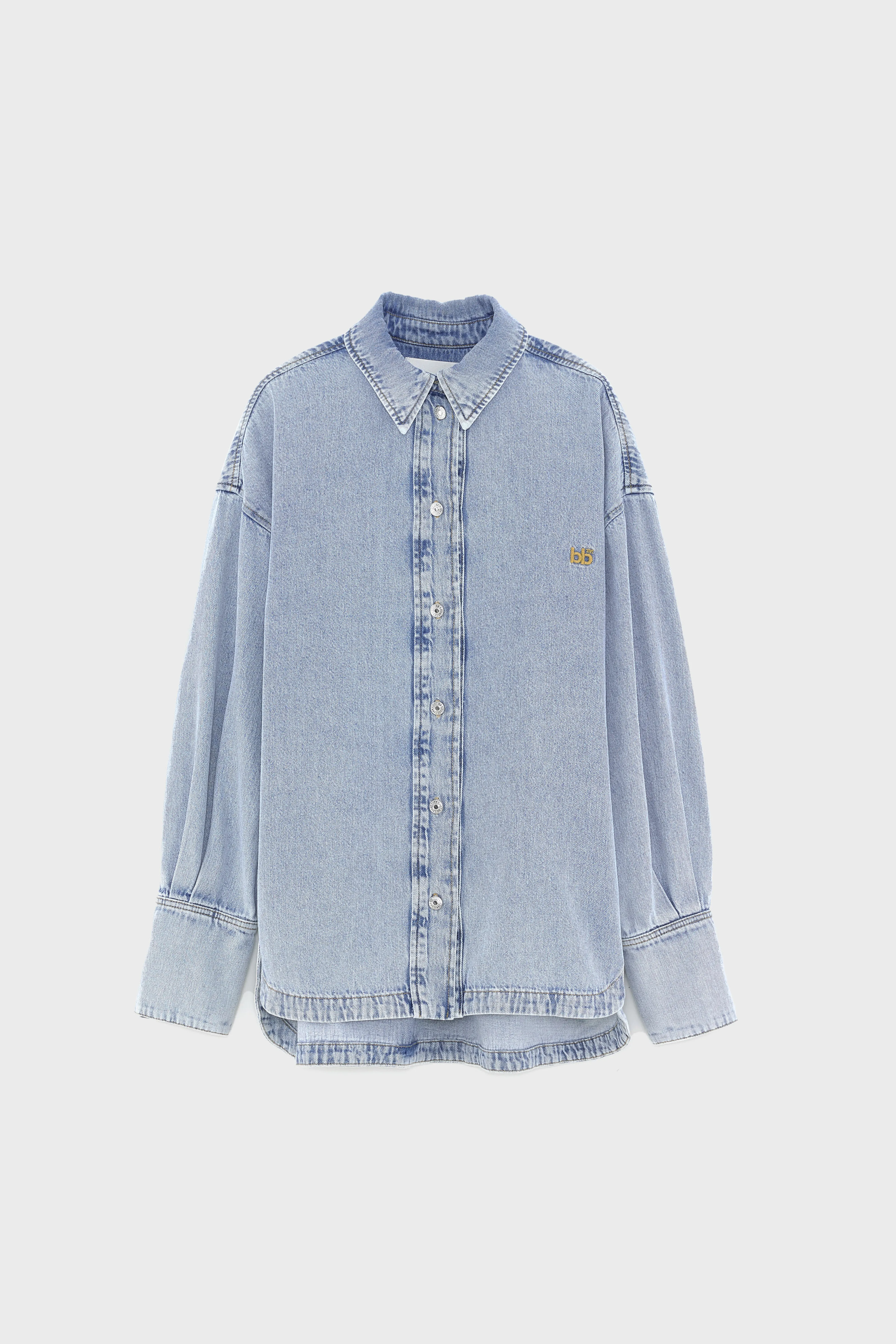 Glory denim overshirt (252 / W / LT BLUE BLEACH) - Image 7