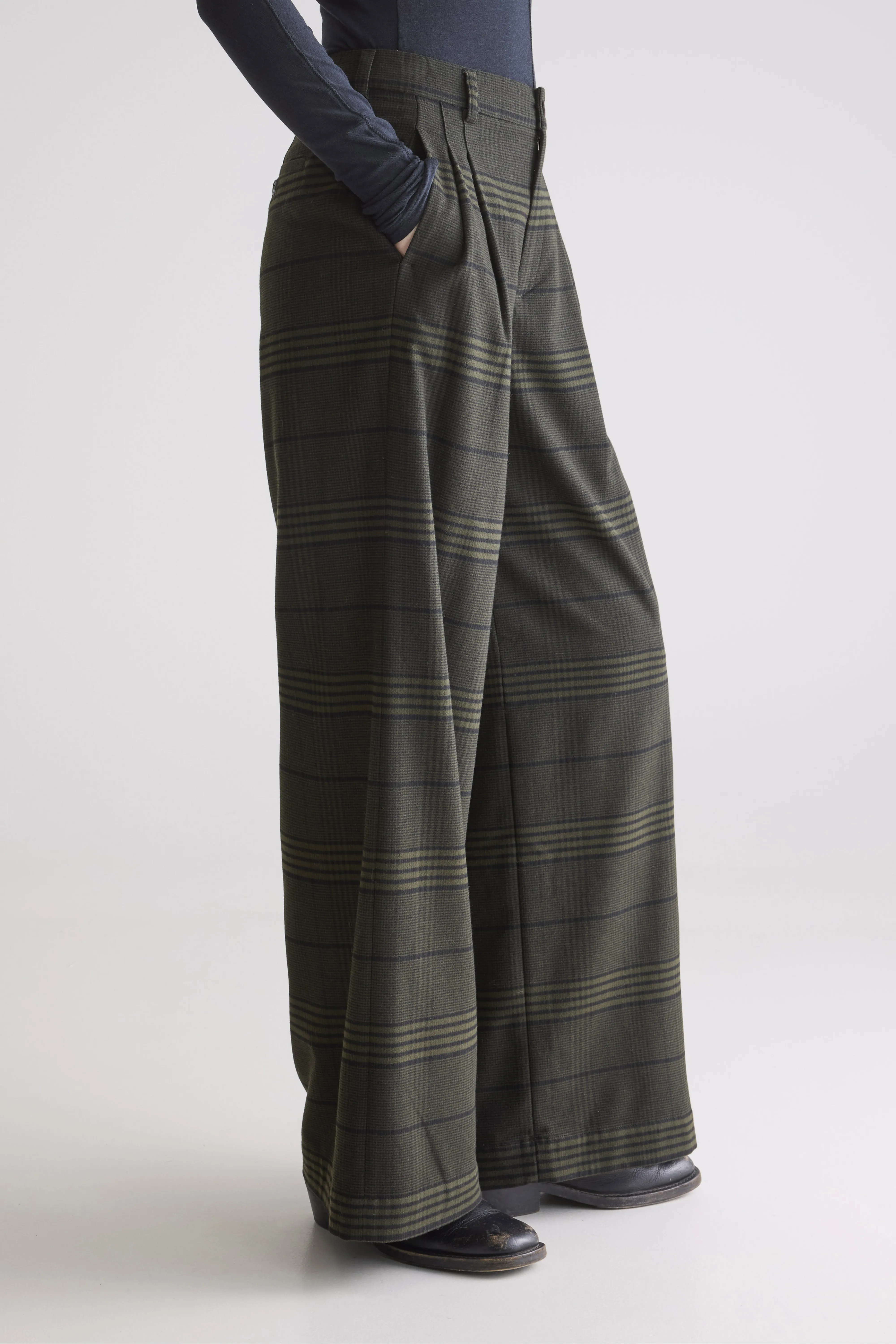 Volkert wide tailored trousers (252 / W / CHECK A) - Image 5