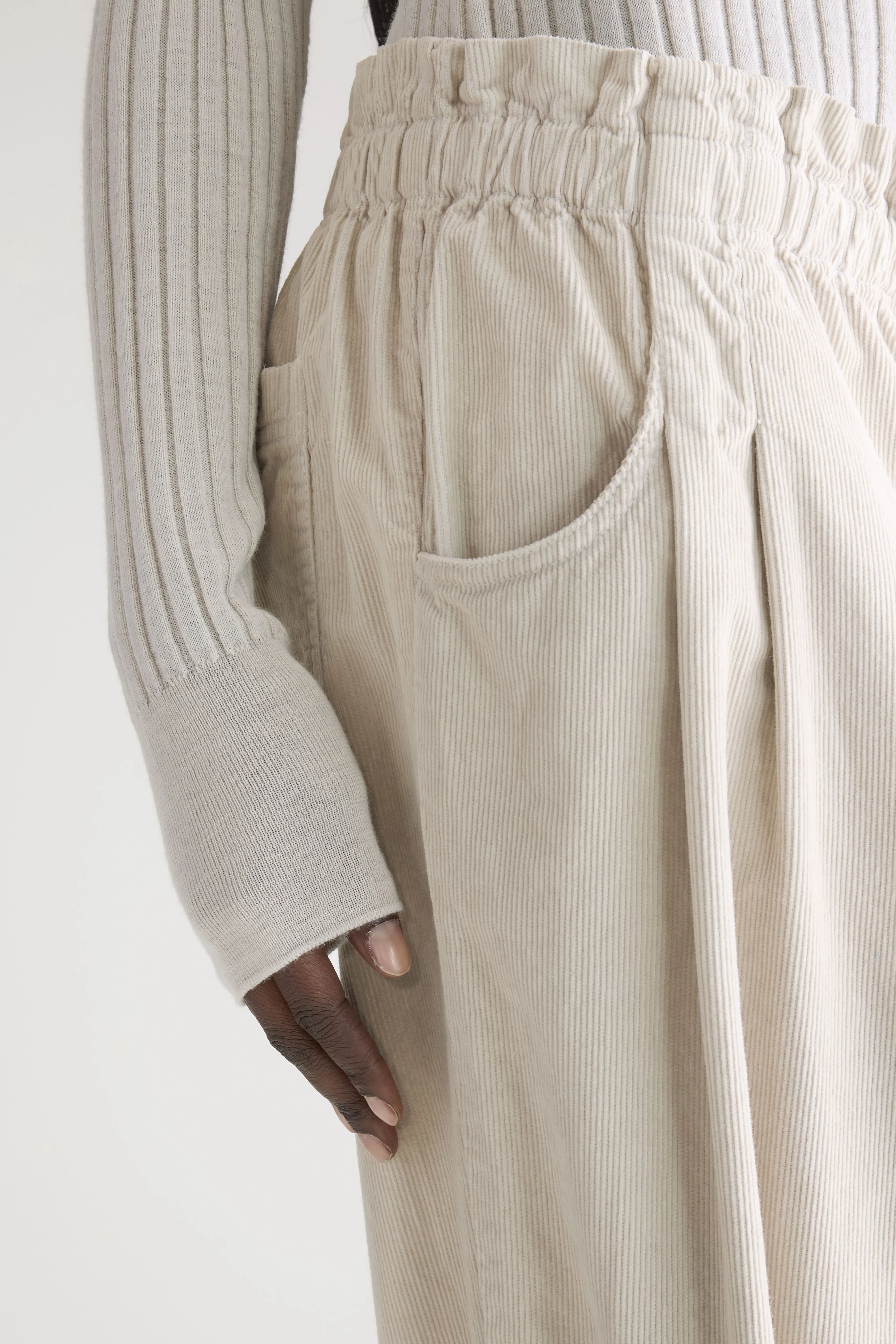 Winona paperbag trousers (252 / W / STONE) - Image 6